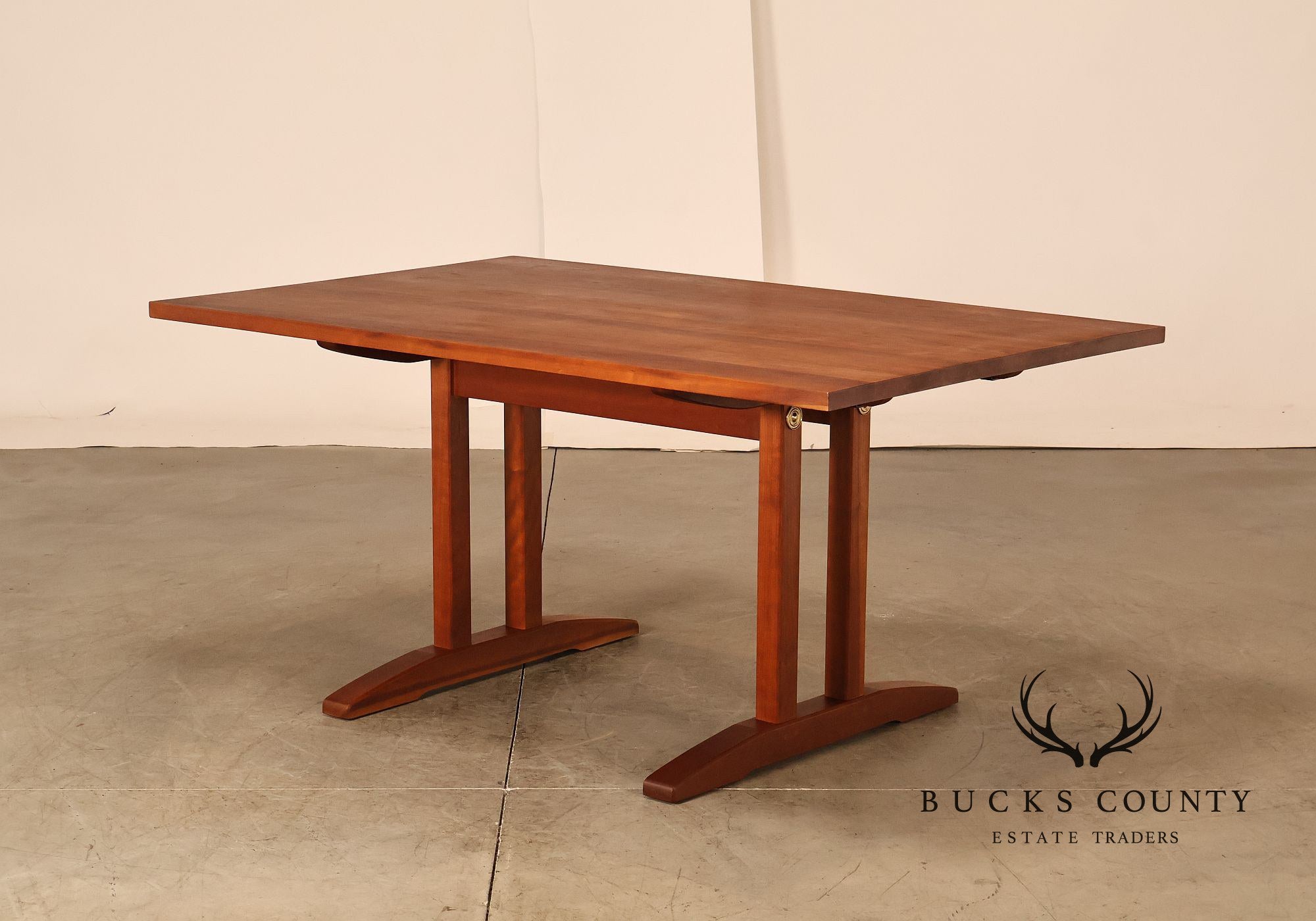Stickley Mission Collection Solid Cherry Double Pedestal Extension Dining Table