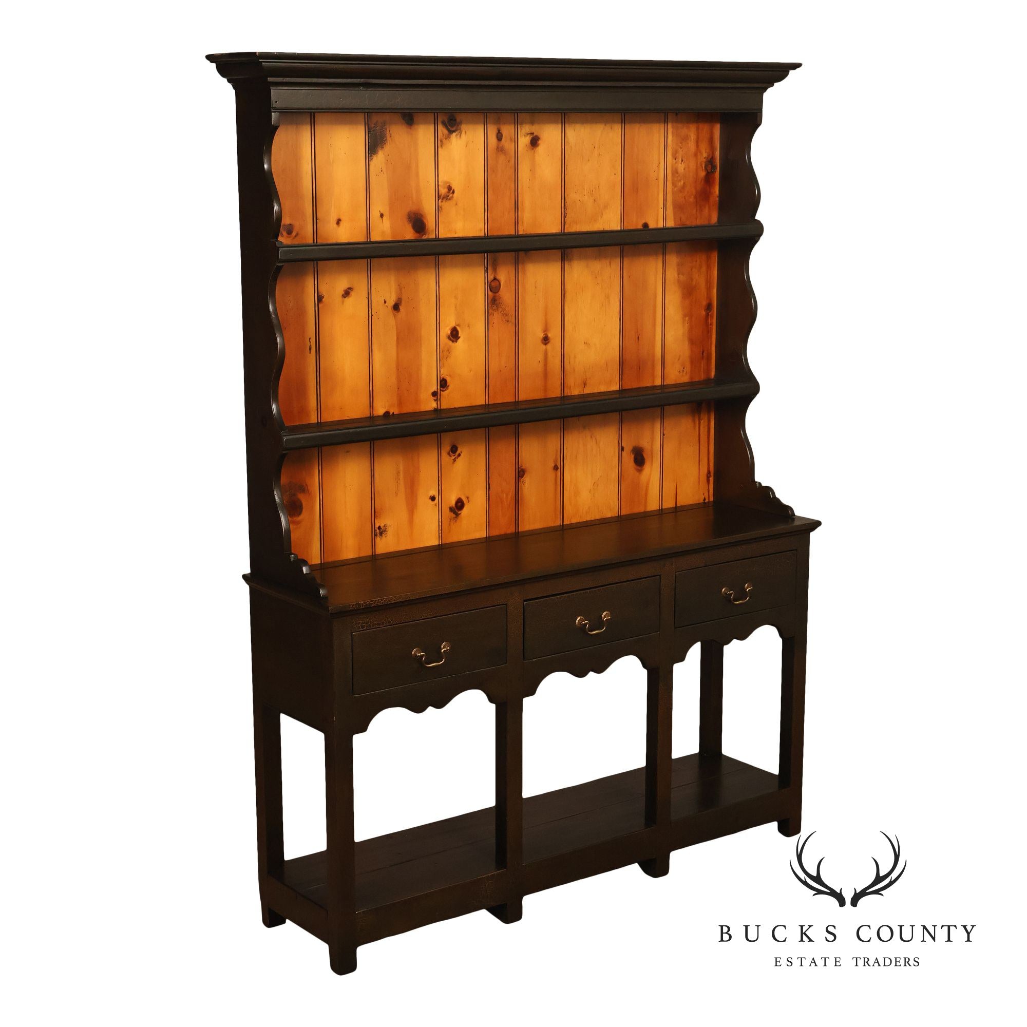 Stephen Von Hohen Country Style Pine Stepback Hutch