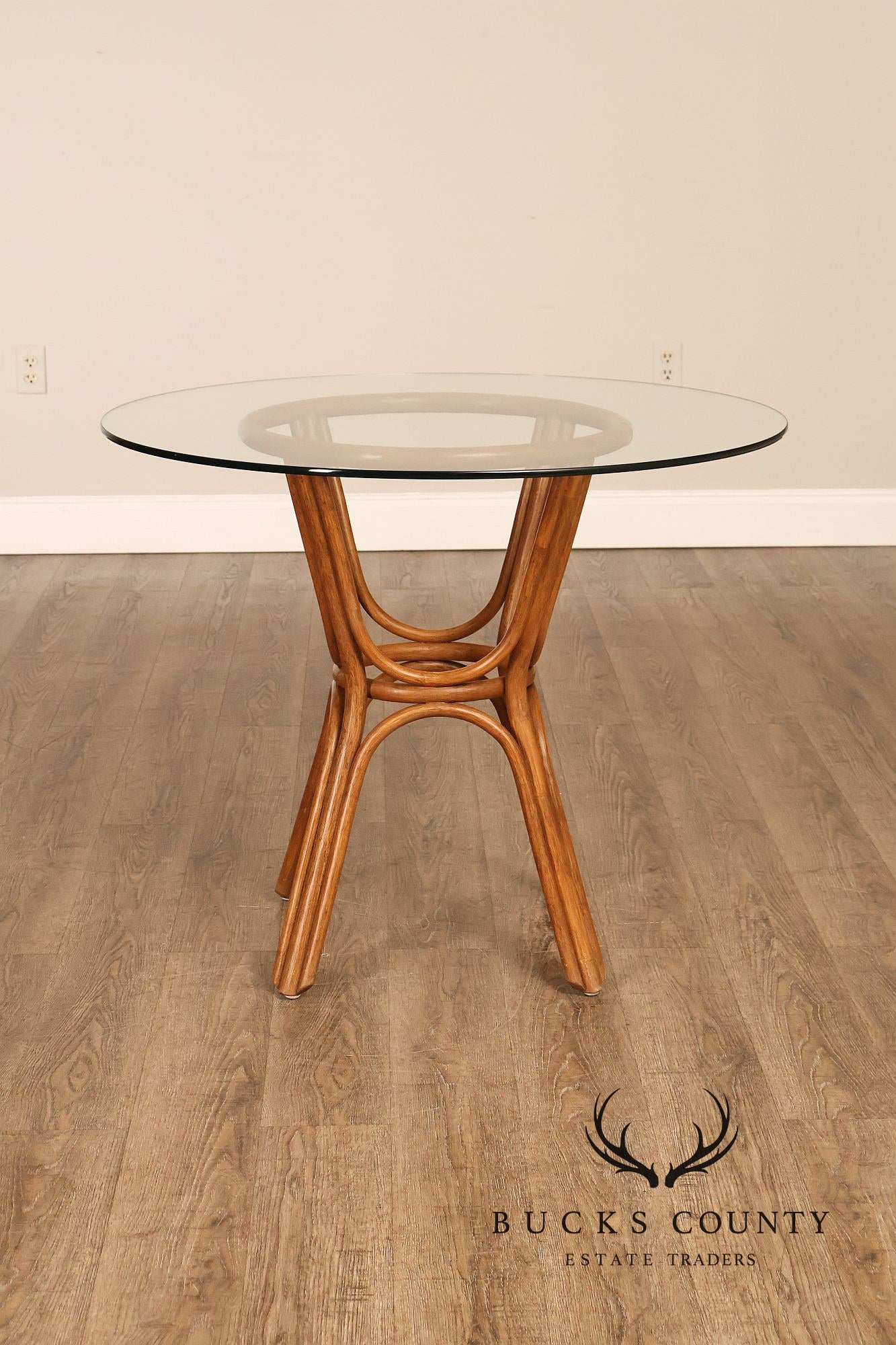 Boho Chic Round Glass Top Rattan Bistro Table