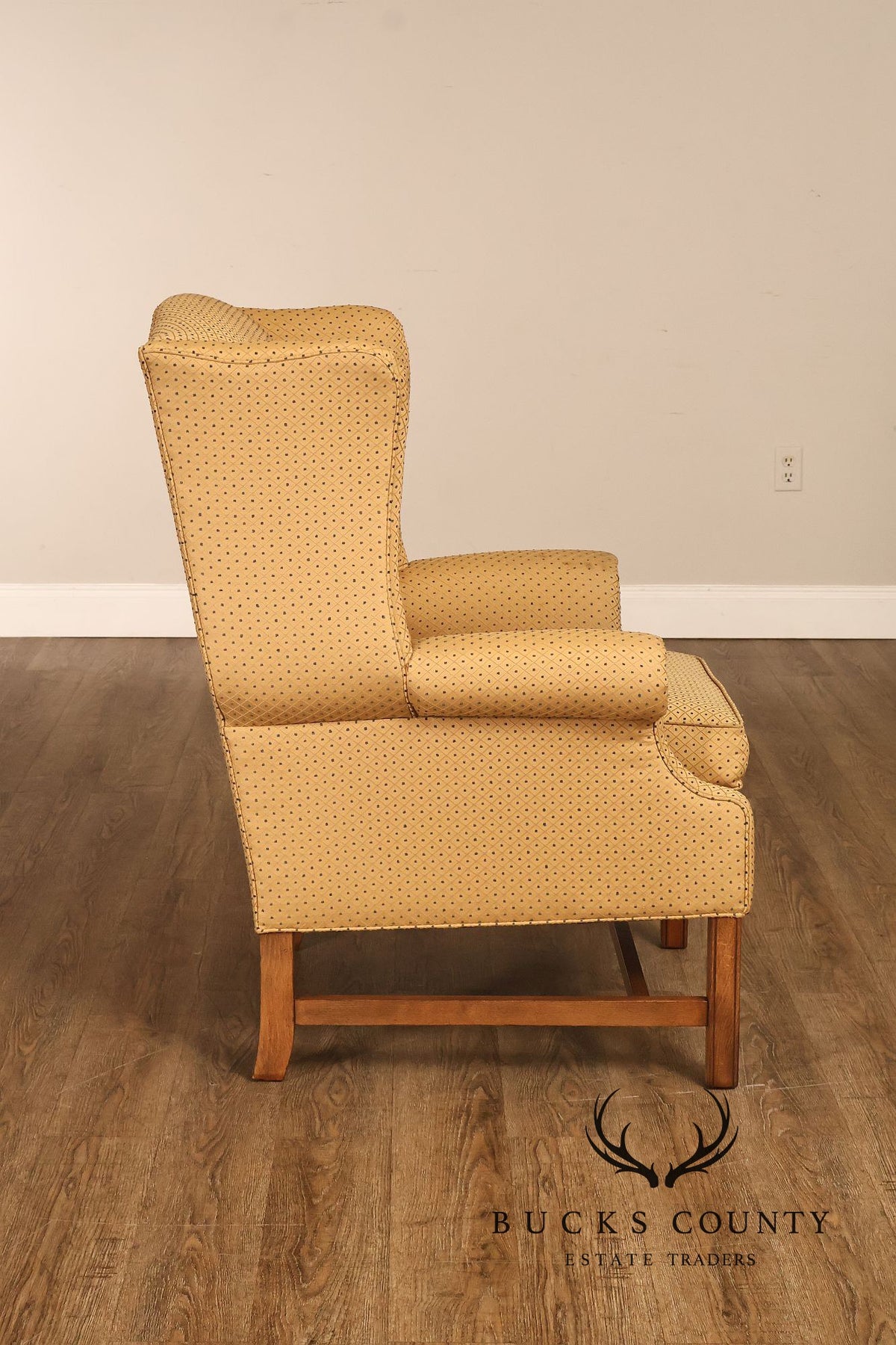 Ethan Allen Traditional Upholstered Wingback Armchair