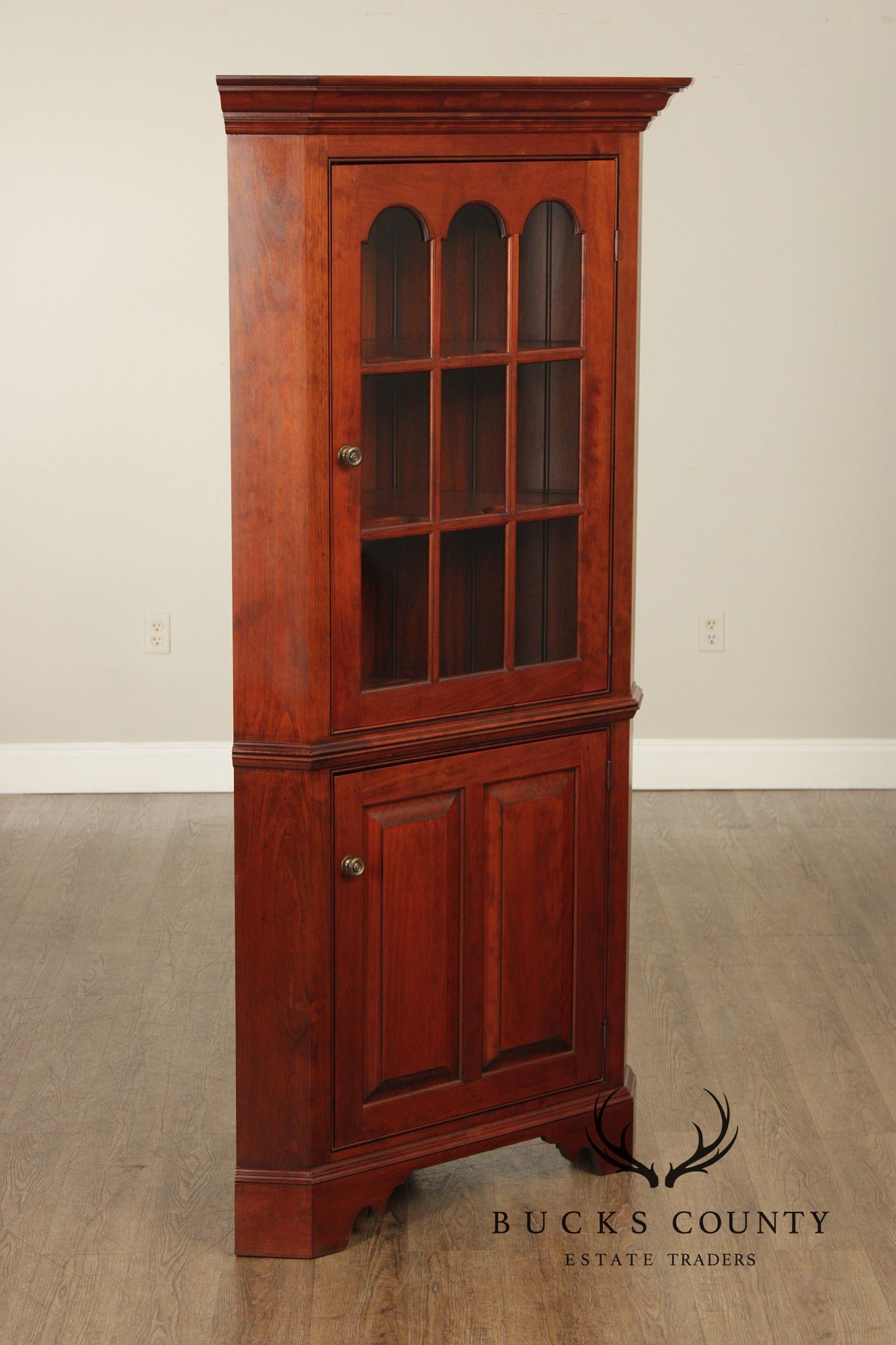 Chippendale Style Benchmade Cherry Corner Cabinet