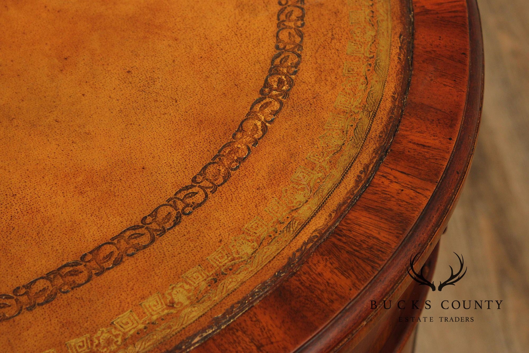 Maitland Smith Regency Style Mahogany Leather Top Kidney Desk