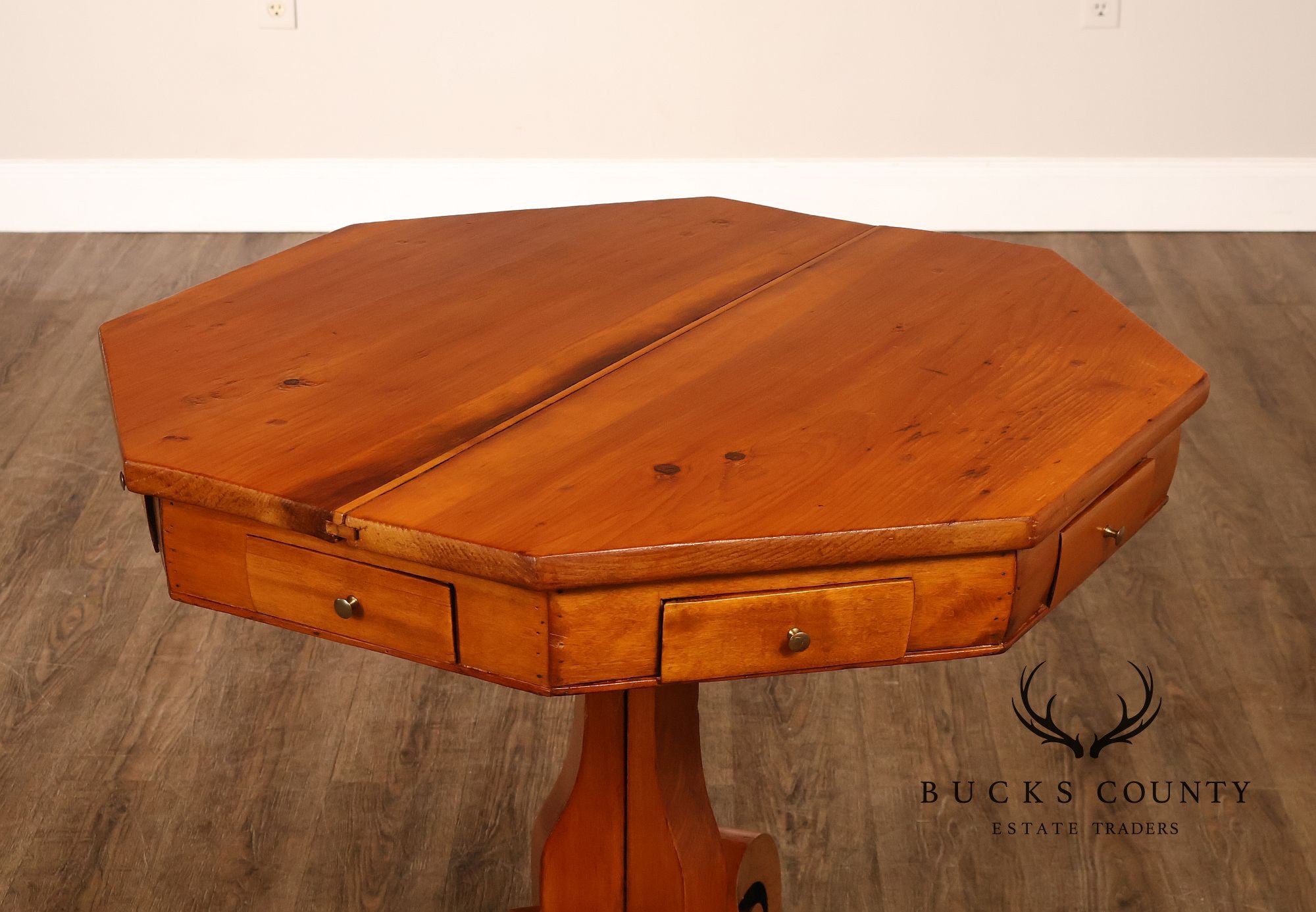 Antique Continental Pine Octagonal Rent Table