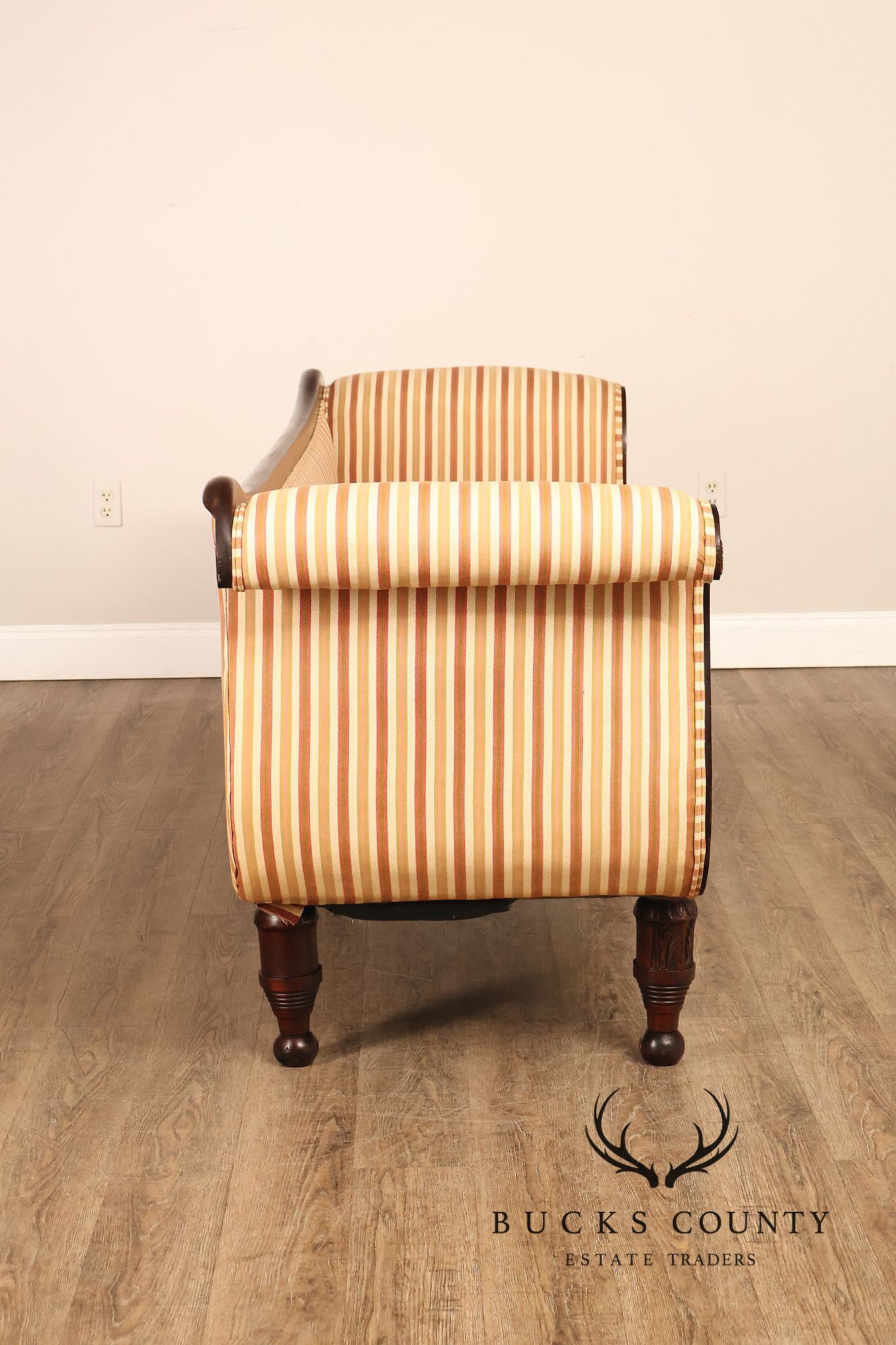 Antique American Empire Period 19th Century Carved Mahogany Sofa