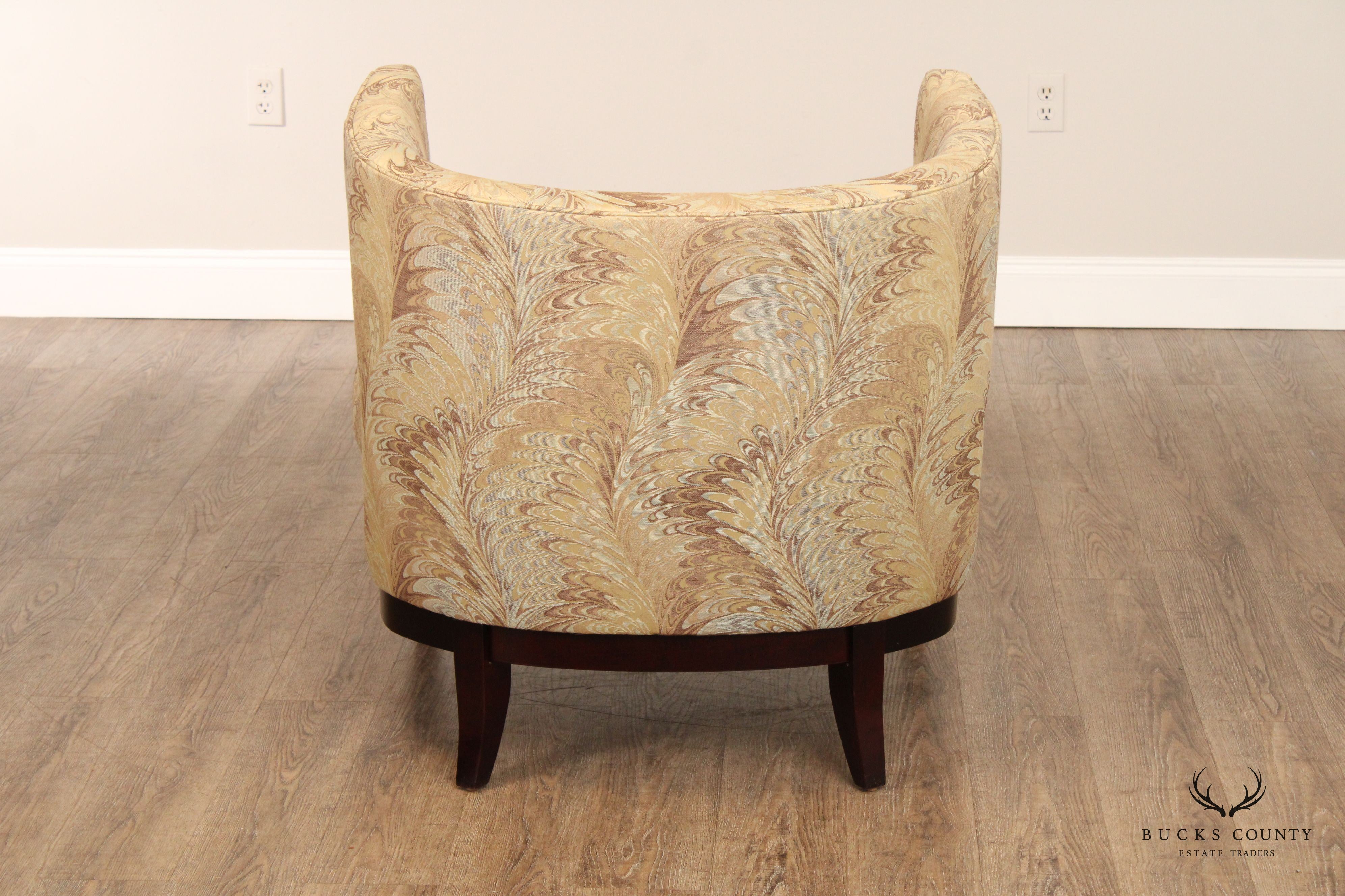 Precedent Sherrill Furniture Modern Pair Of Barrel Back Lounge Chairs