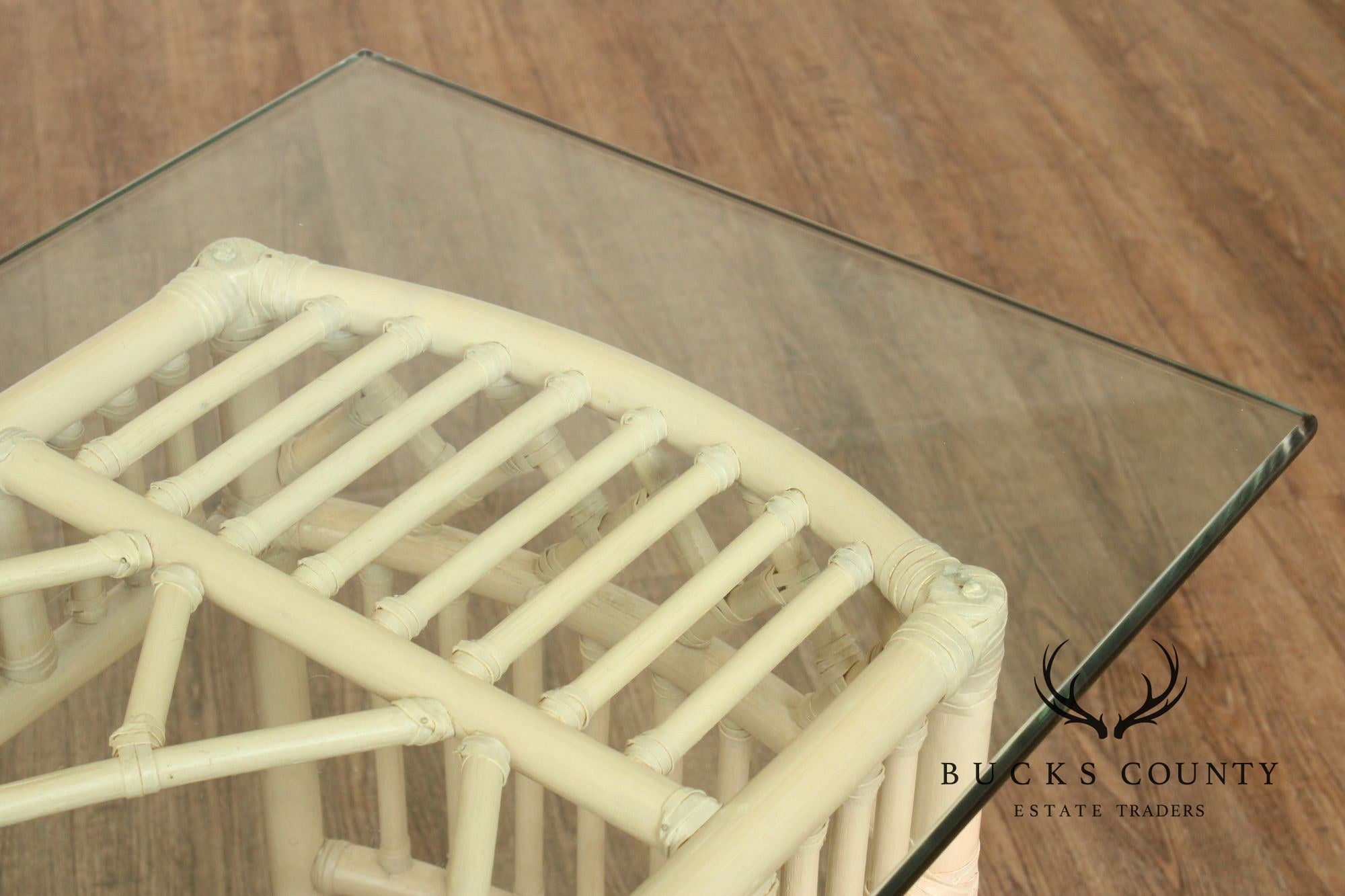 Ficks Reed Glass Top Rattan Console