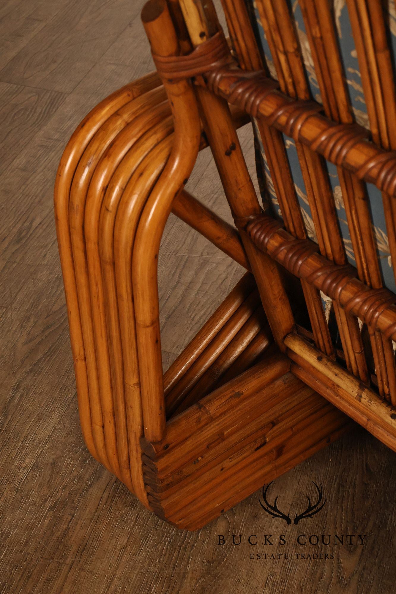 Paul Frankl Pair Of Pretzel Rattan Lounge Chairs