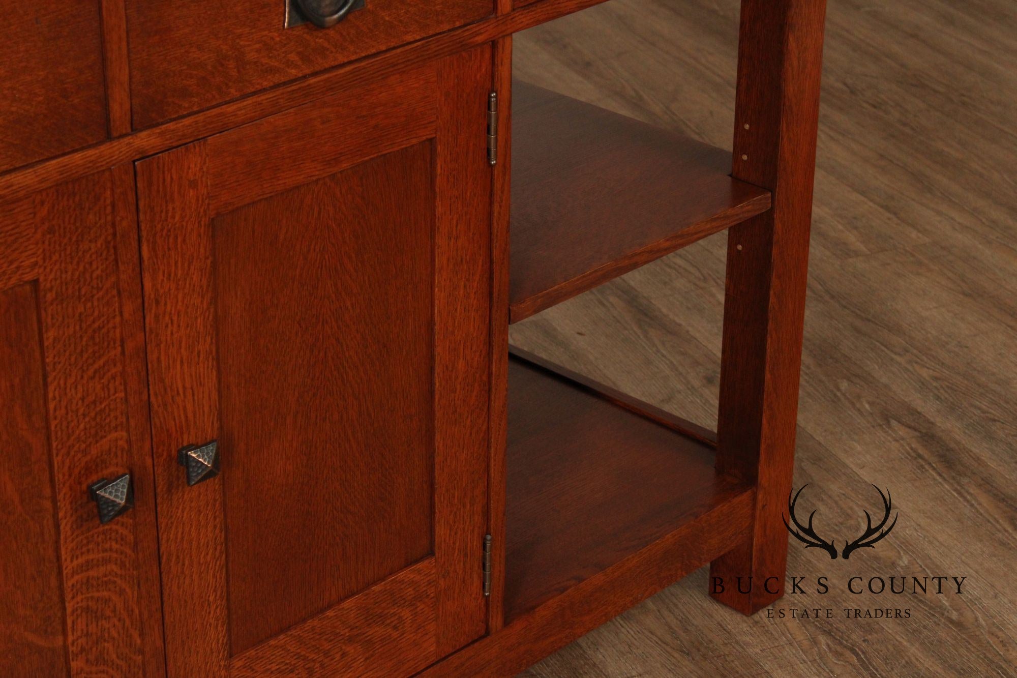 Stickley Mission Collection Granite Top Oak Kitchen Island