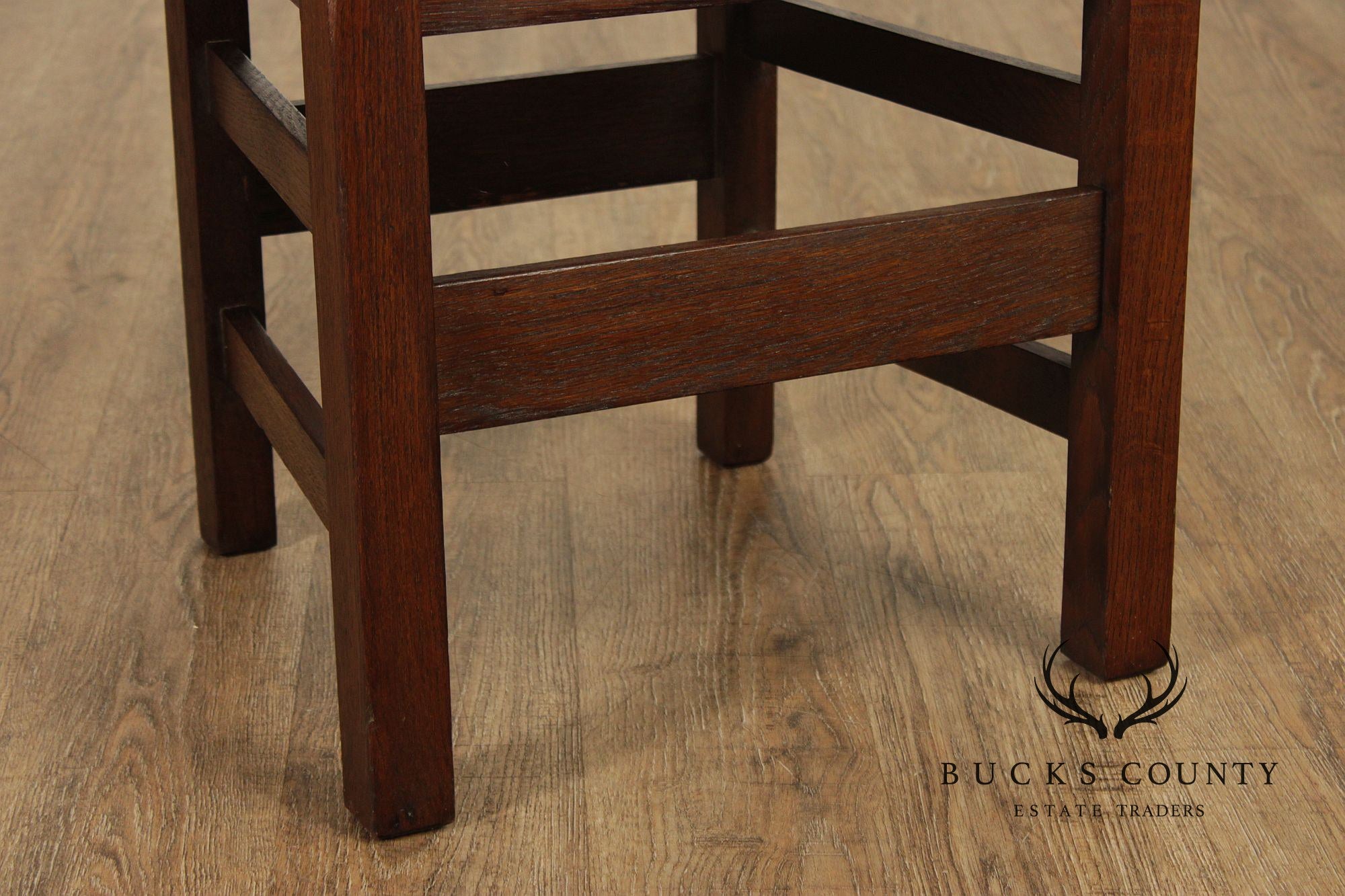 Antique Stickley Brothers Mission Oak Set Of 8 Ladder Back Dining Chairs