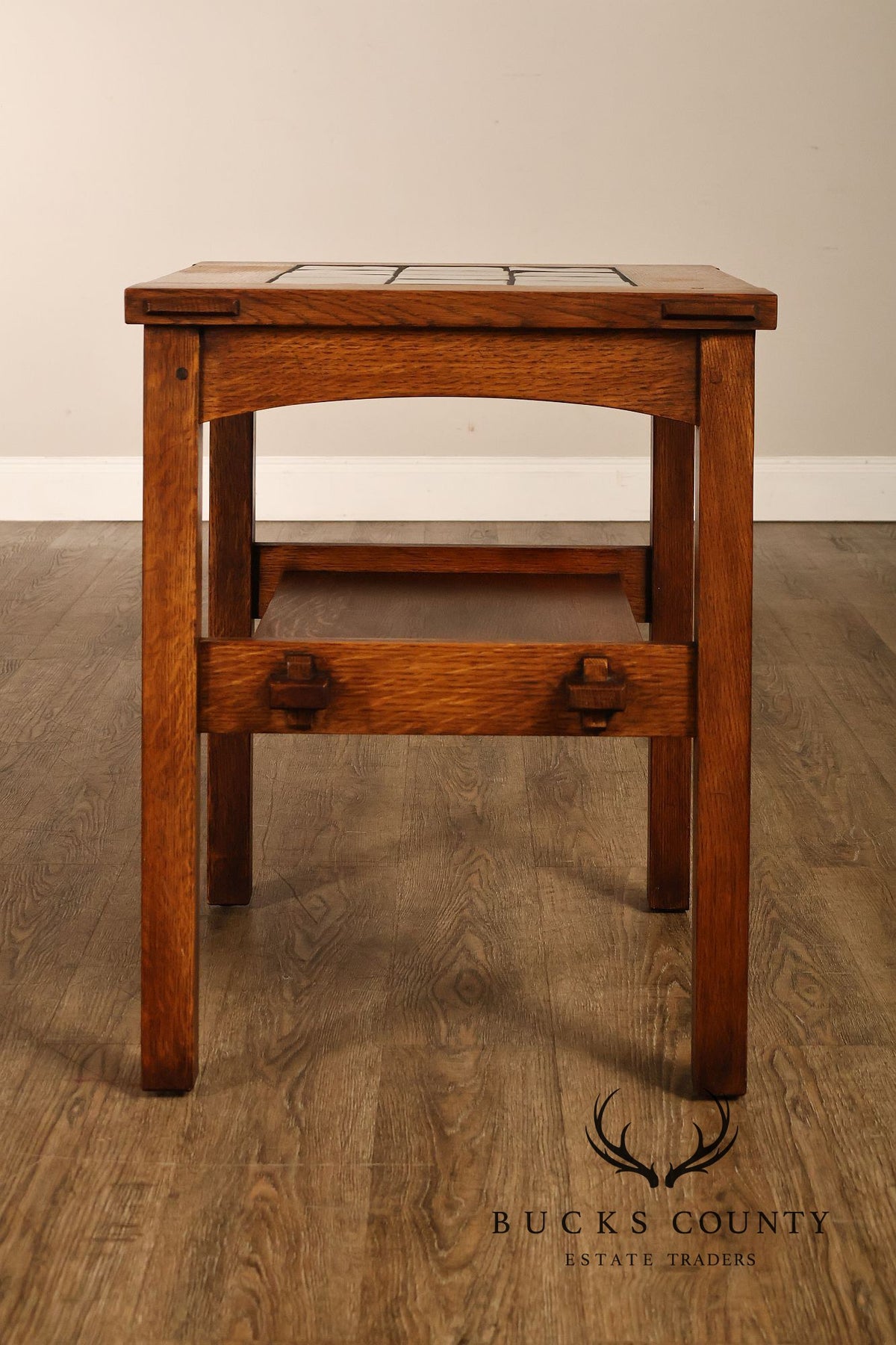 Stickley Mission Collection Tile Top Oak End Table