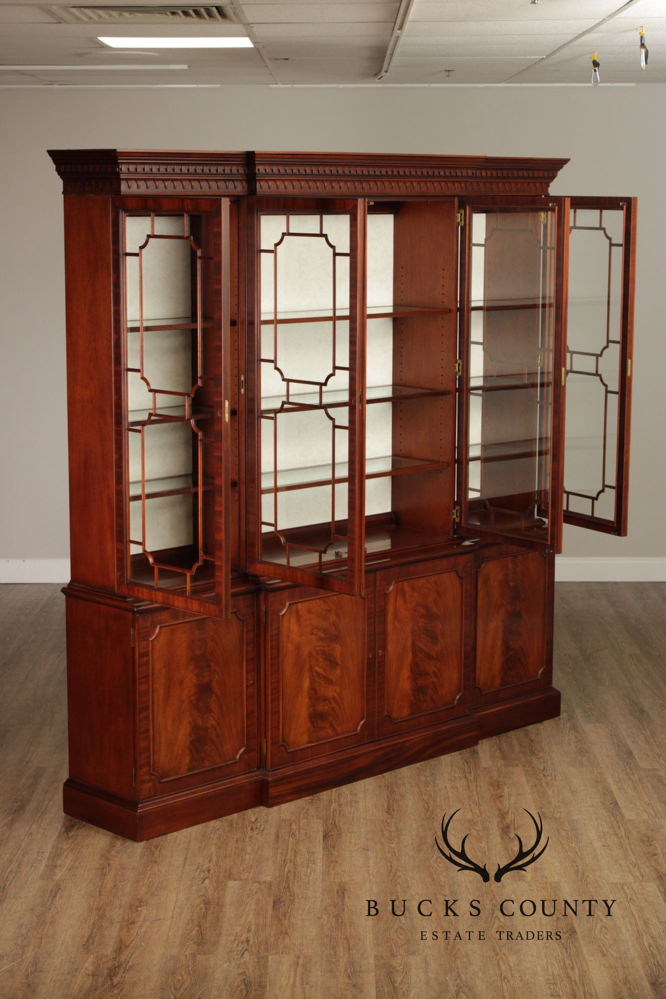 Councill Georgian Style Large Mahogany Breakfront