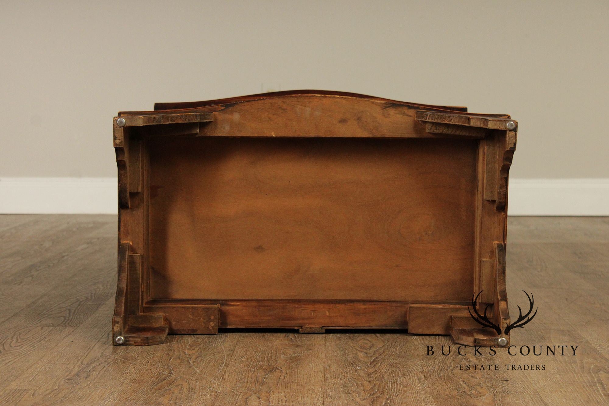 Georgian Style Burlwood English Bachelor Chest Of Drawers