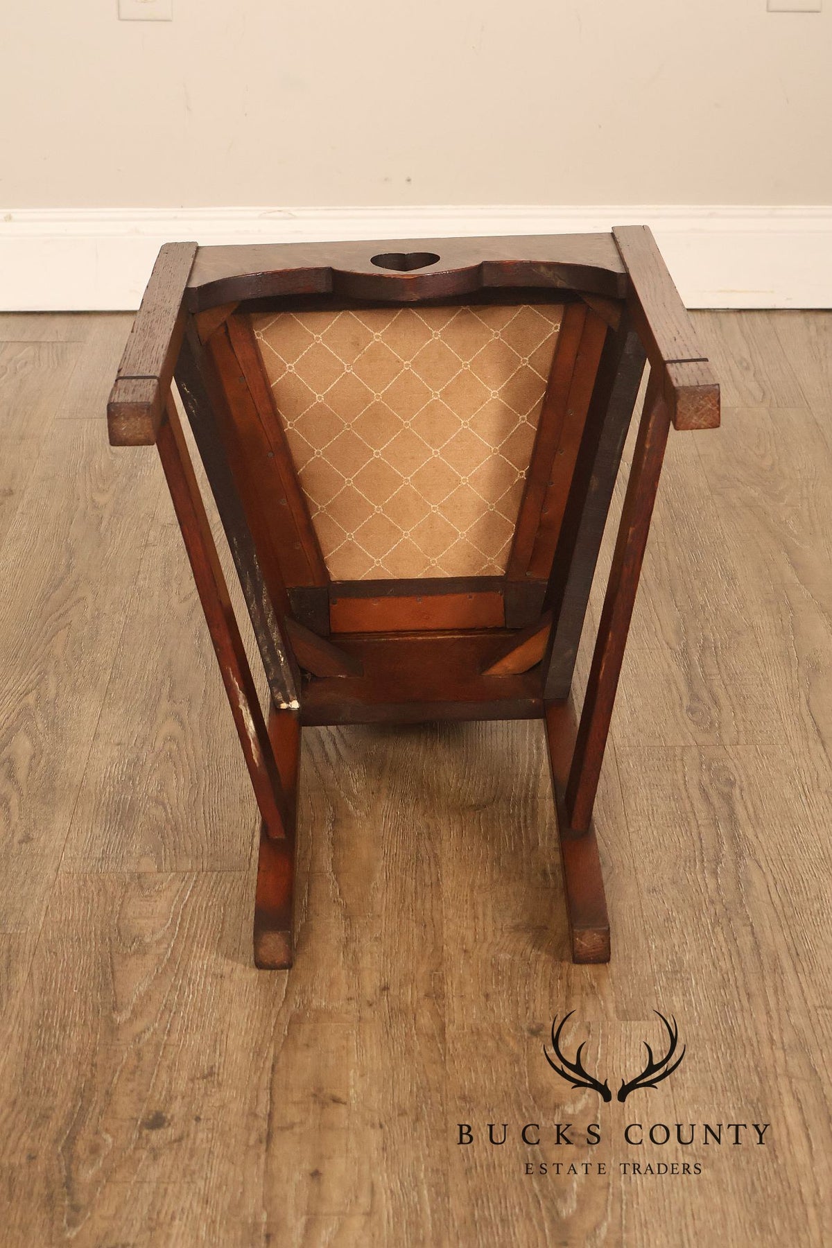 Antique Arts And Crafts Oak Inlaid Side Chair Attributed To Stickley Brothers