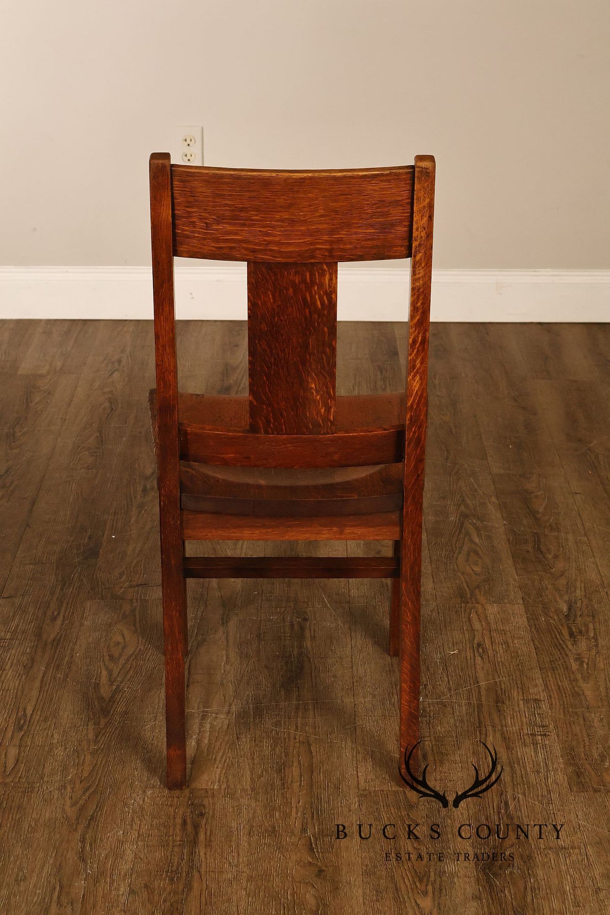 Antique Michigan Chair Company Arts And Crafts Oak Set Of Four Dining Chairs