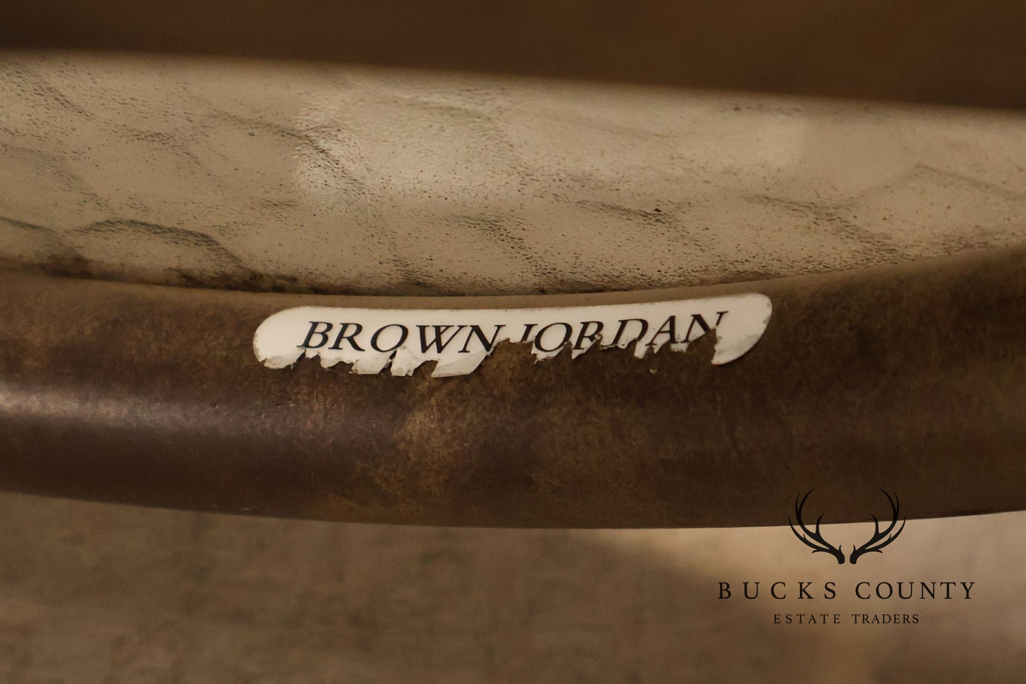 Brown Jordan Pair of Outdoor Round Glass Top Side Tables