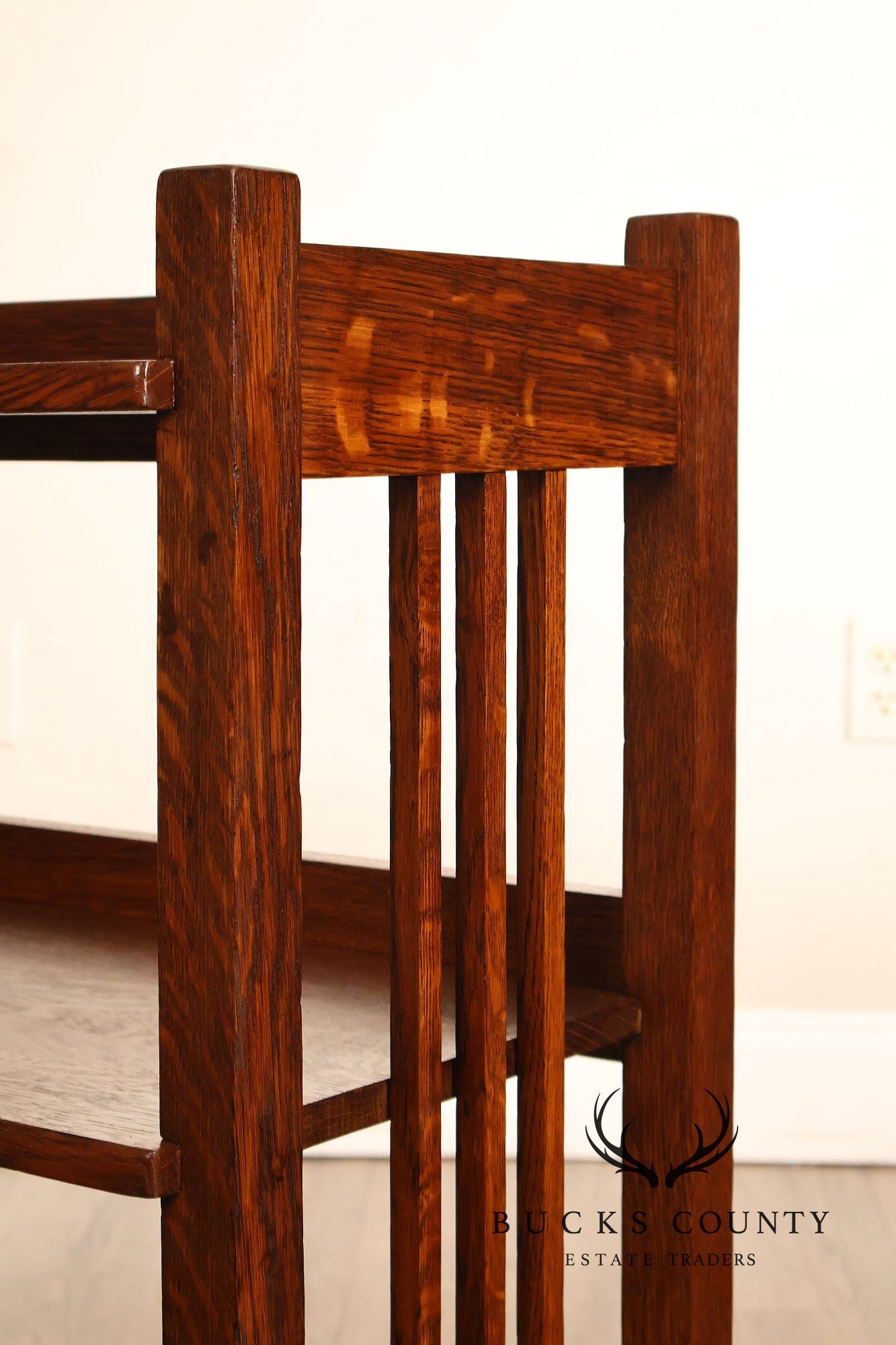 Antique Stickley Brothers Mission Oak Magazine Stand Bookcase