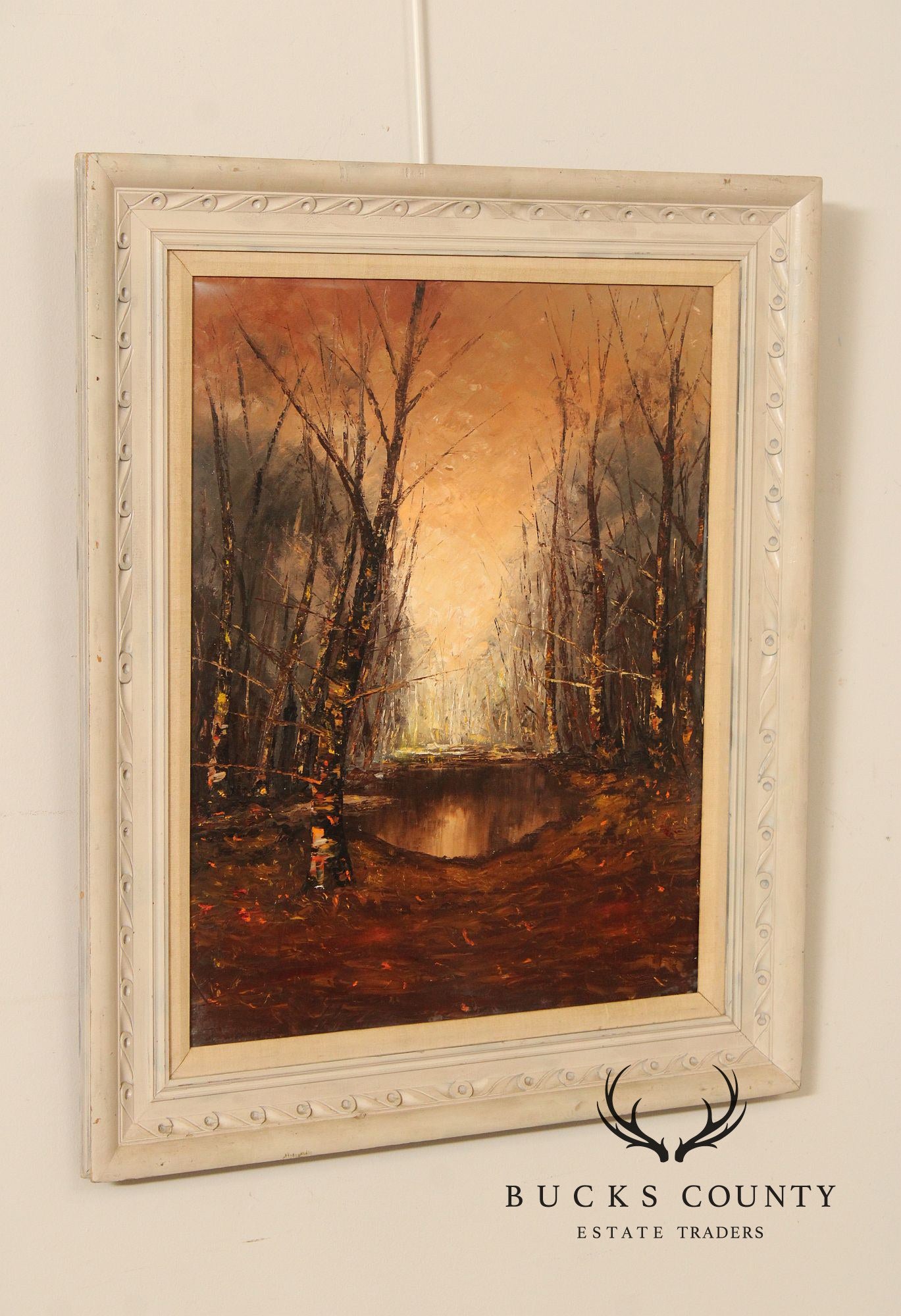 J. Sands Oil Painting, Winter Sunset