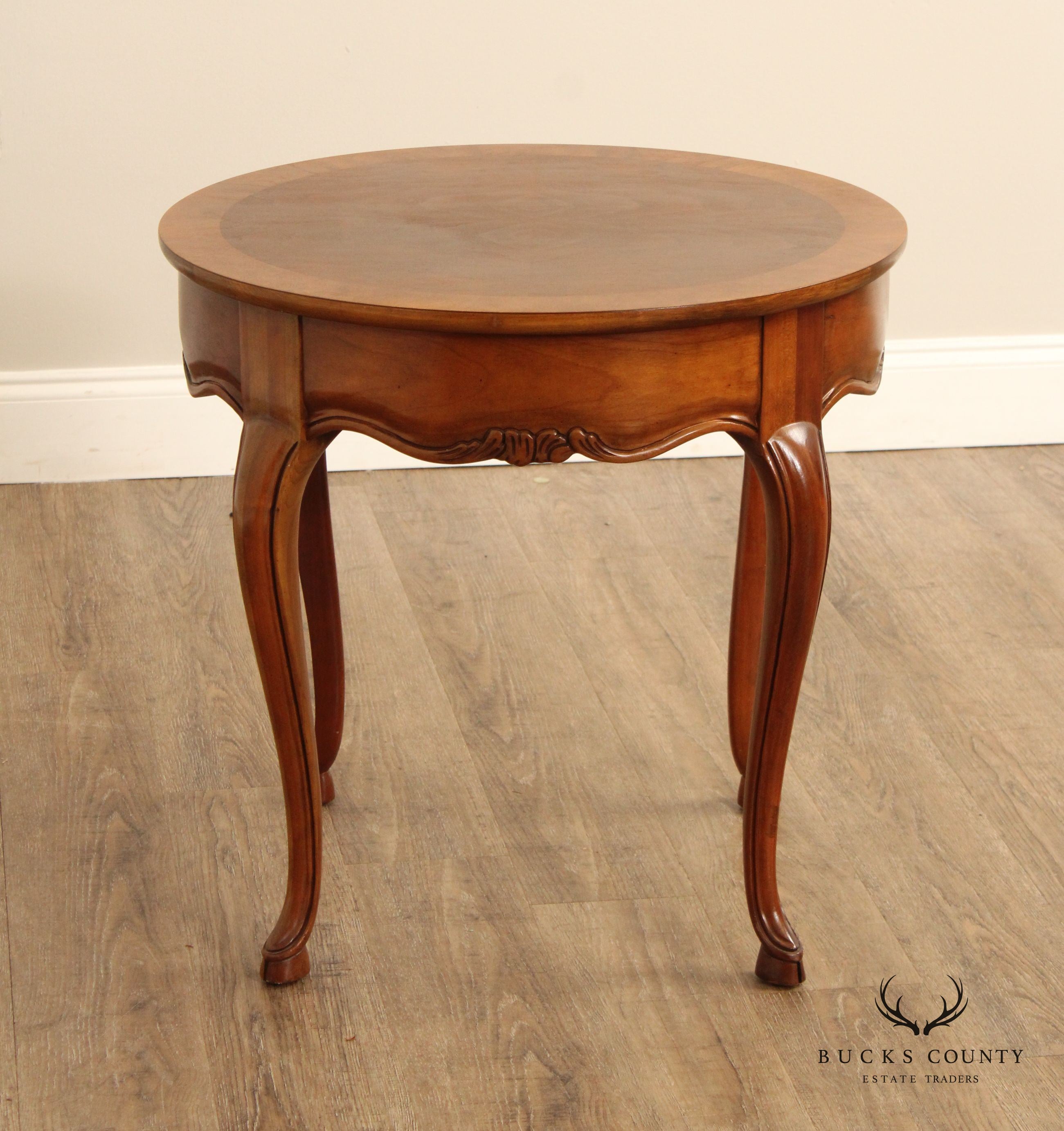 Baker Furniture French Country Style Walnut Side Table
