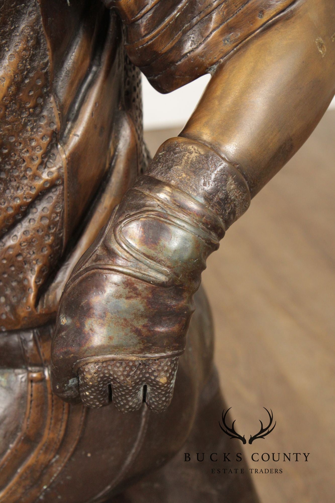 Bronze Garden Statue Of A Football Player