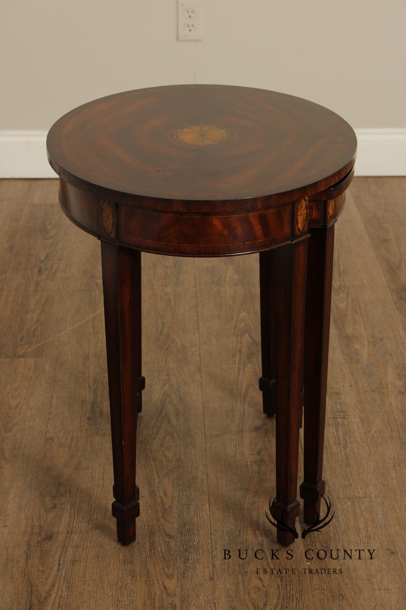 Maitland Smith Federal Style Pair of Mahogany Nesting Tables