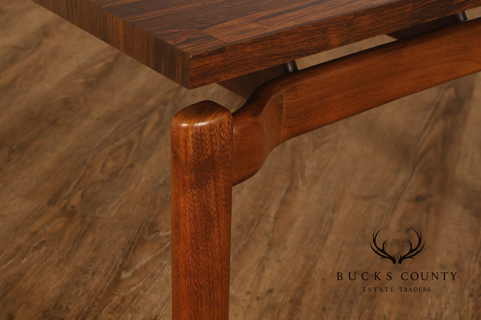 Danish Modern Vintage Square Laminate Top Teak End Table