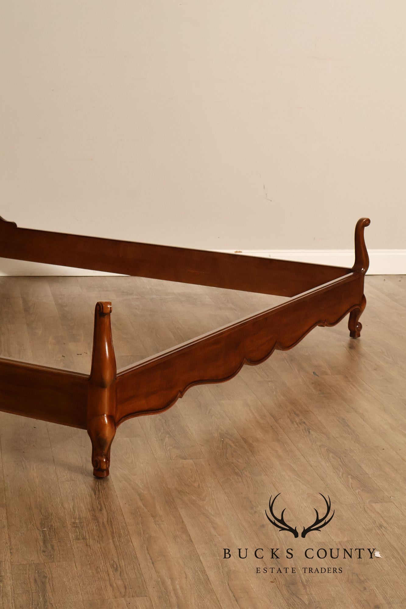 Henredon Carved Cherry King Size Bed Frame