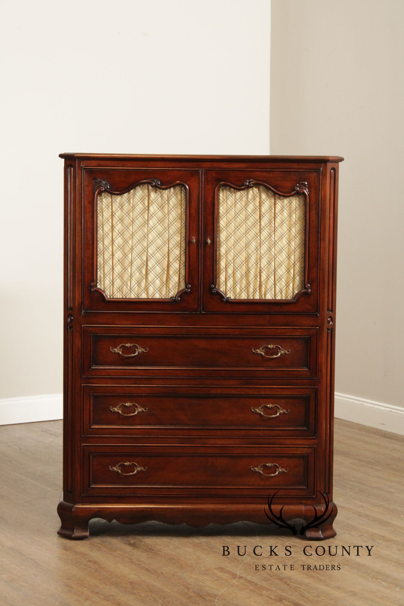 French Country Style Mahogany Armoire or Tall Chest