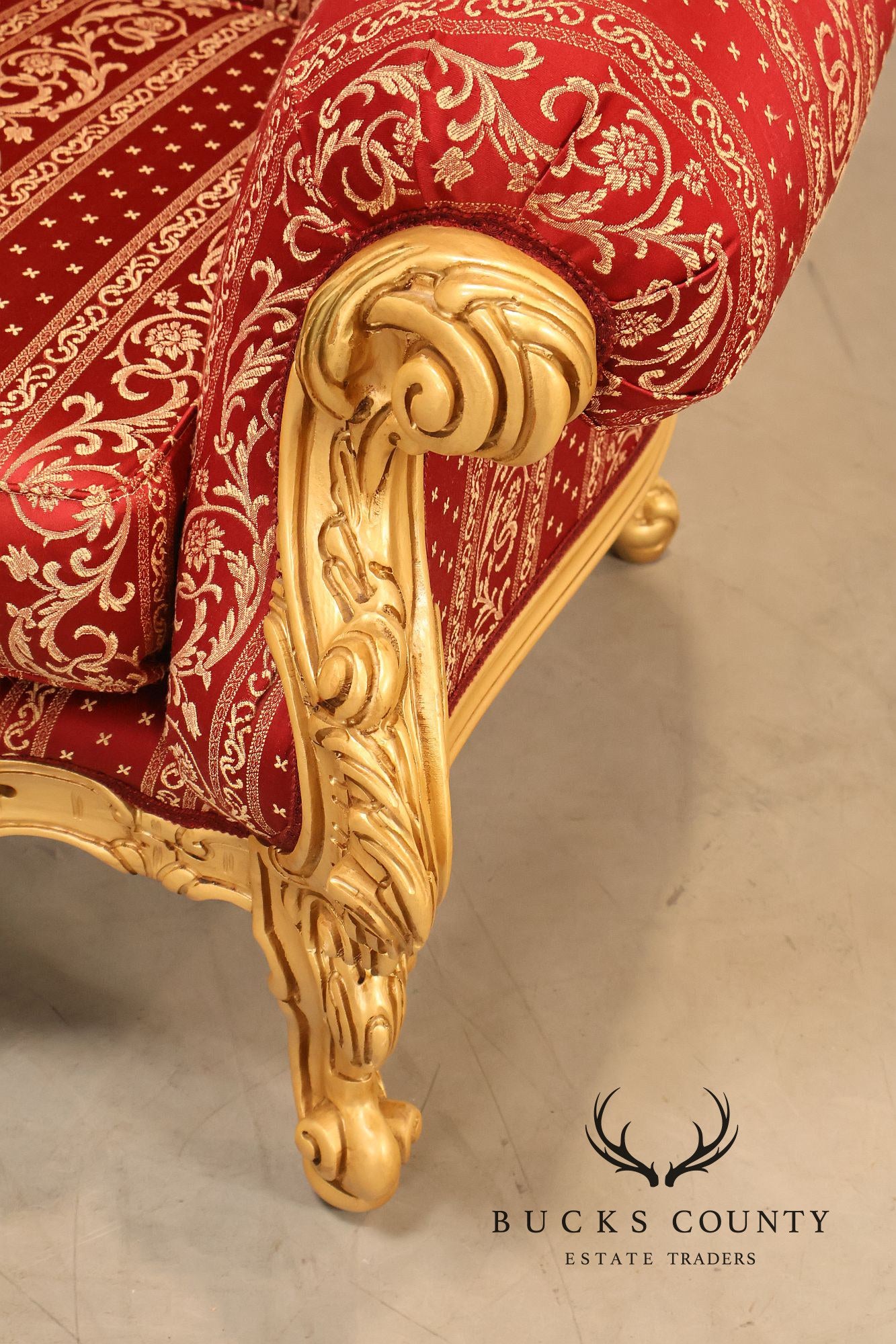 Baroque Style Giltwood Tufted Sofa