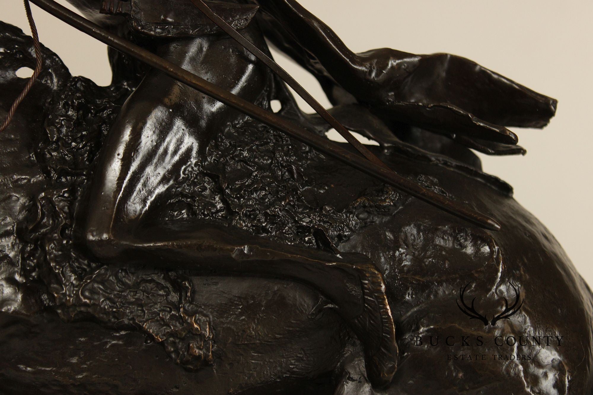Frederic Remington 'Cheyenne' Native American Equestrian Bronze Sculpture