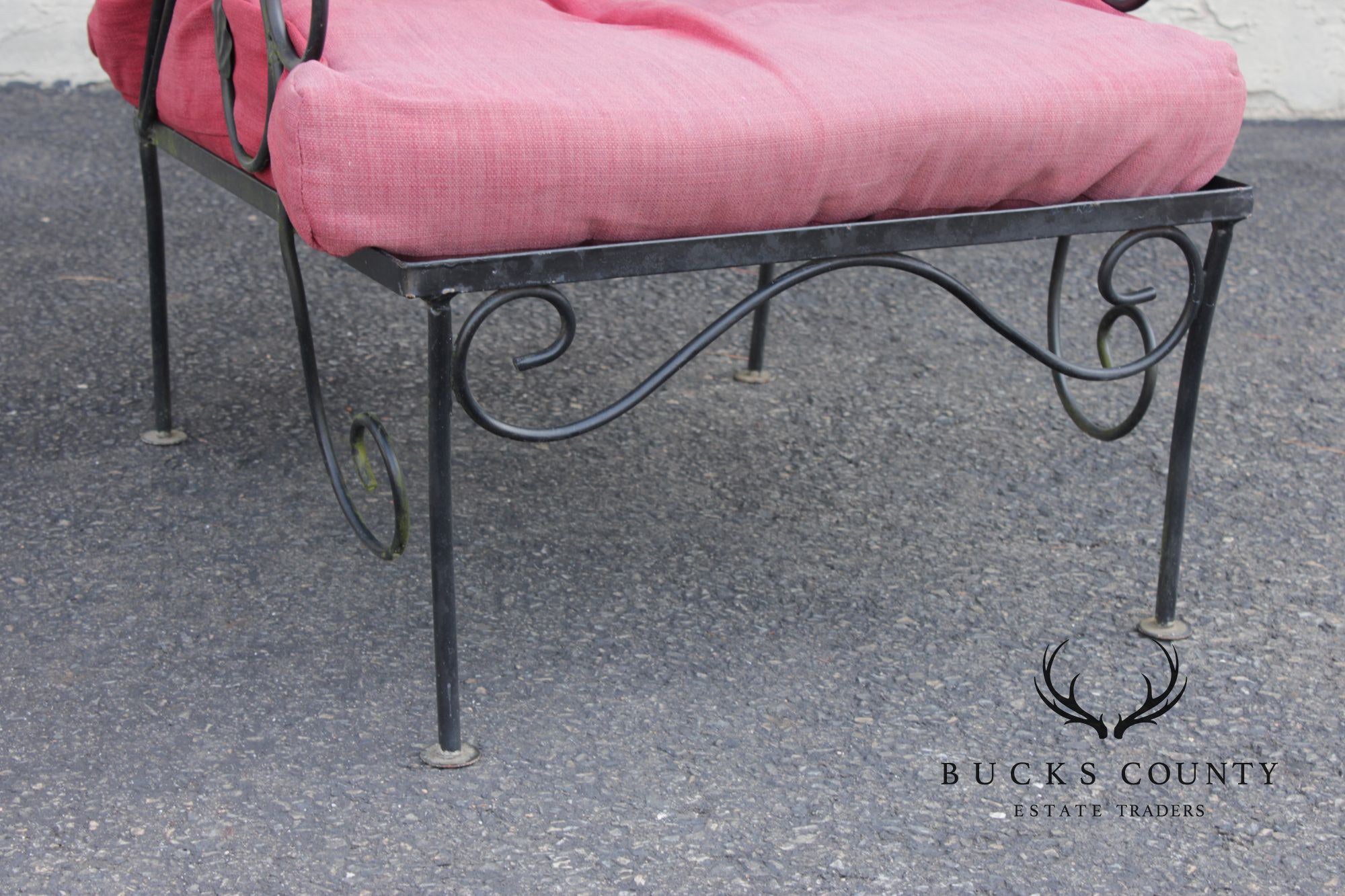 Vintage Wrought Iron Patio Or Garden Lounge Chair