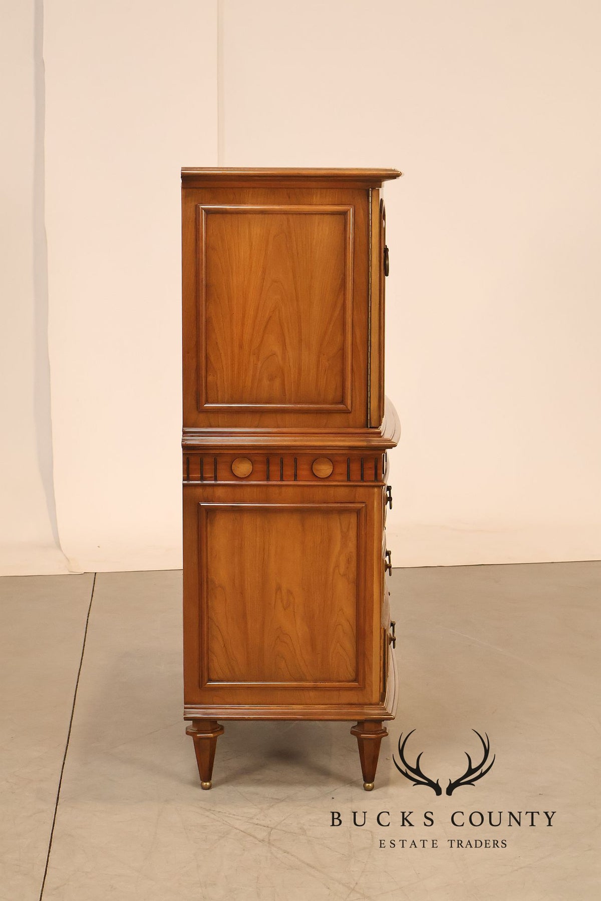Vintage Neoclassical Style Burlwood Gentleman's Chest
