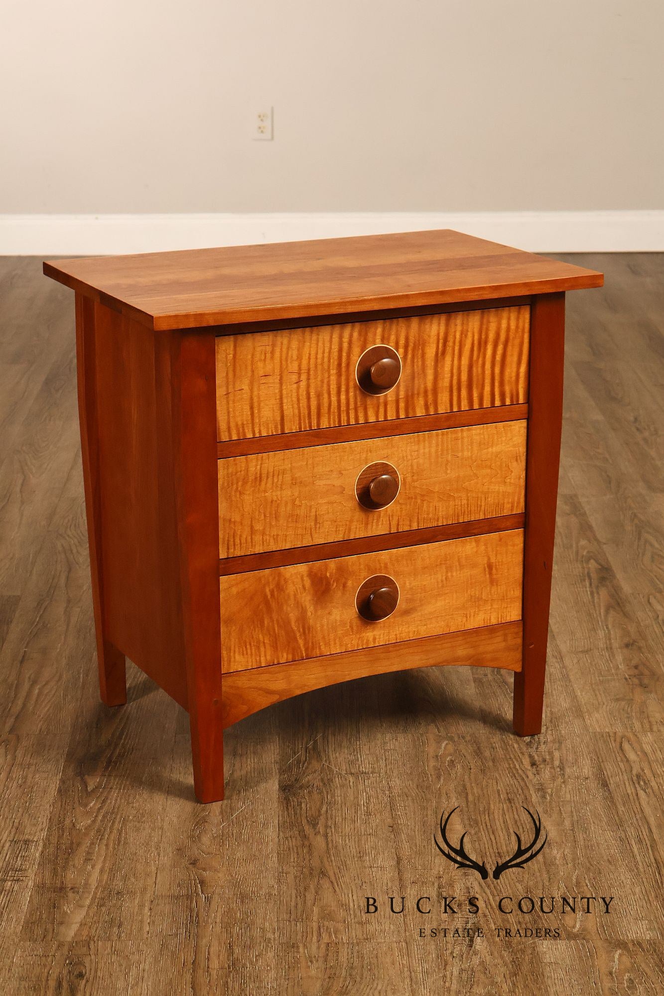 Stickley Mission Collection Harvey Ellis Cherry Three Drawer Nightstands