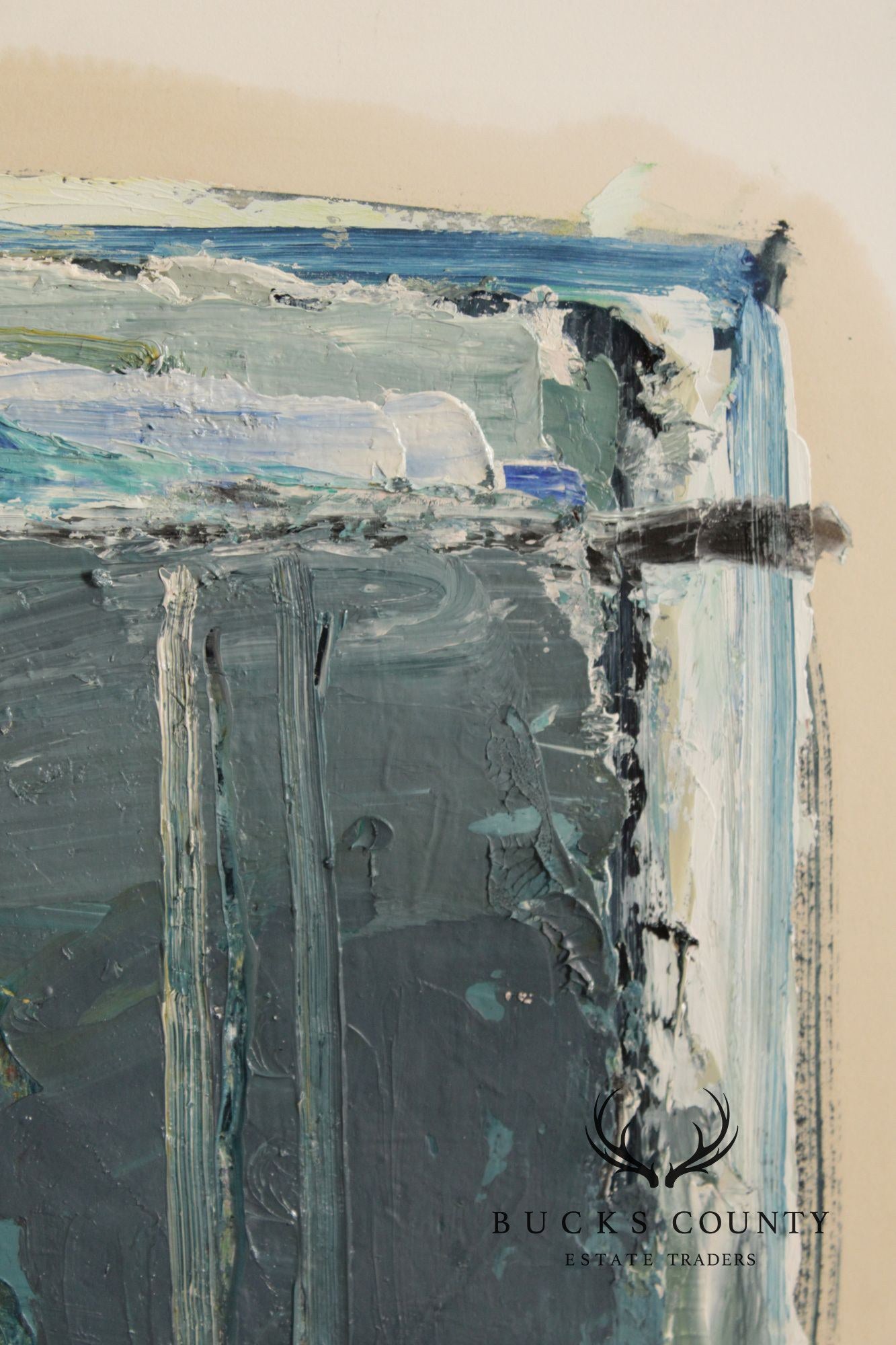 Dee Jenkins Abstract Oil Painting, 'Man on Train'