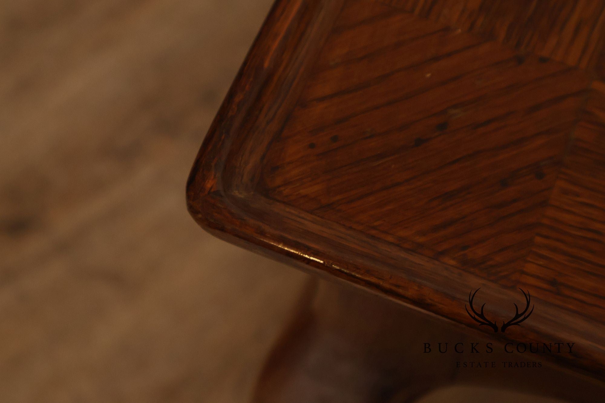 Italian Louis XV Style Oak Parquetry Side Table