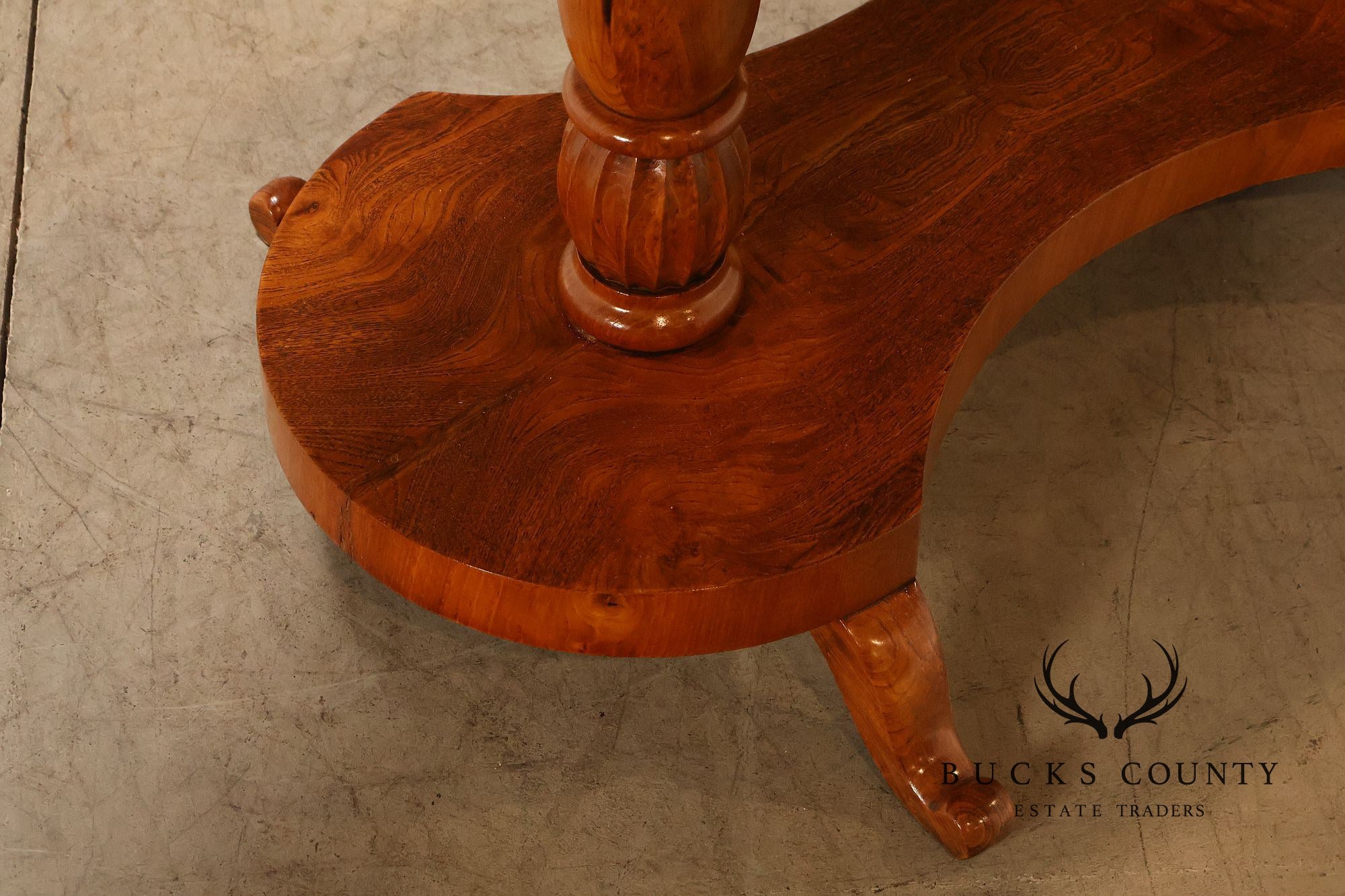 Antique Burlwood Biedermeier Drop Leaf Table