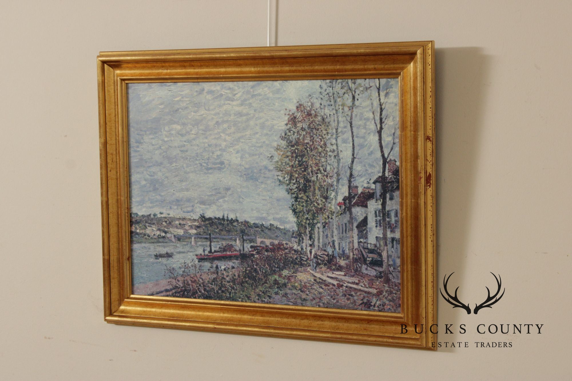 Alfred Sisley Impressionist Print, 'Overcast Day at Saint-Mammès'