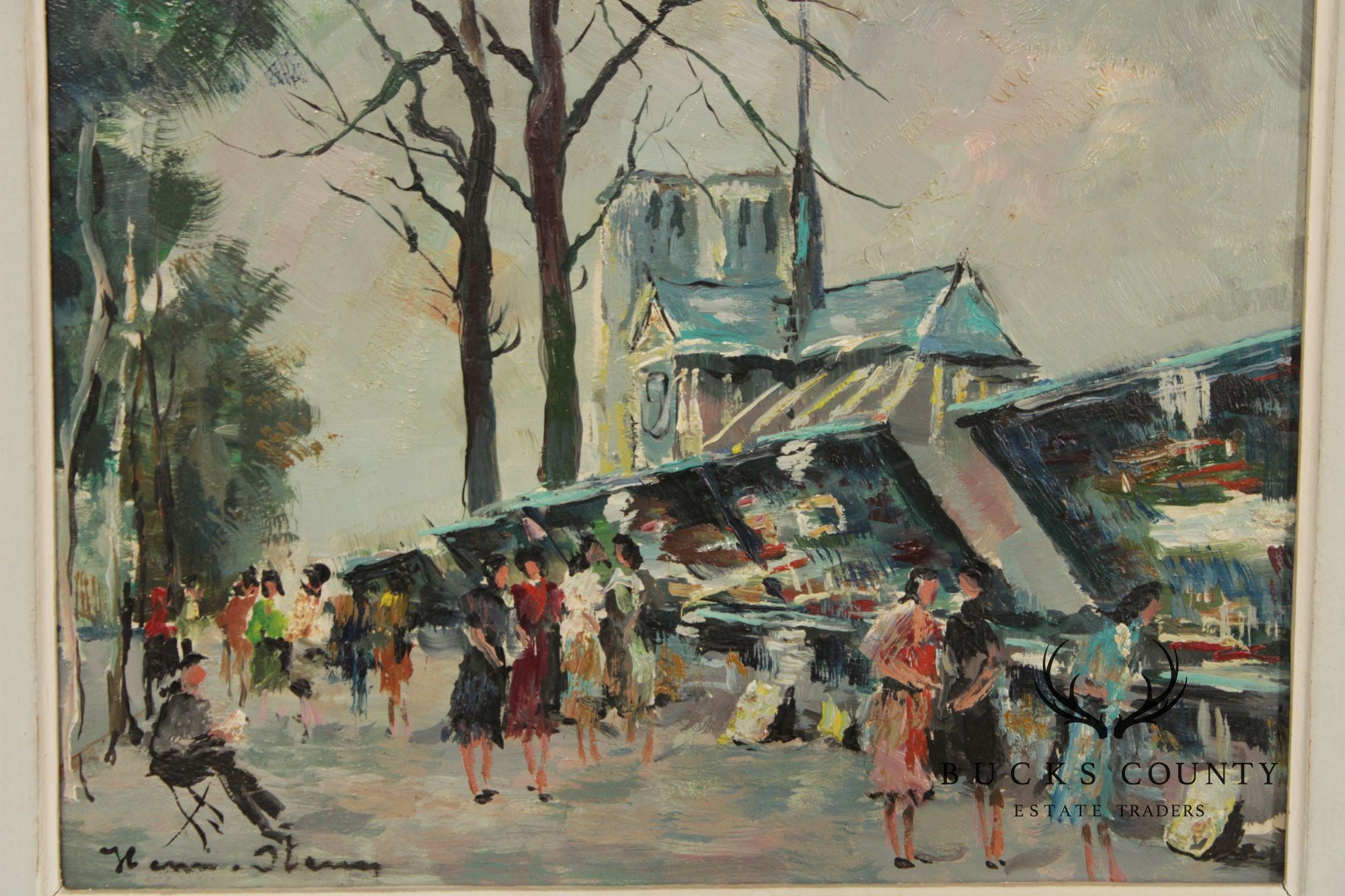 Henri Stenn Pair Of Framed Paintings, Place Du Tertre & Montmartre