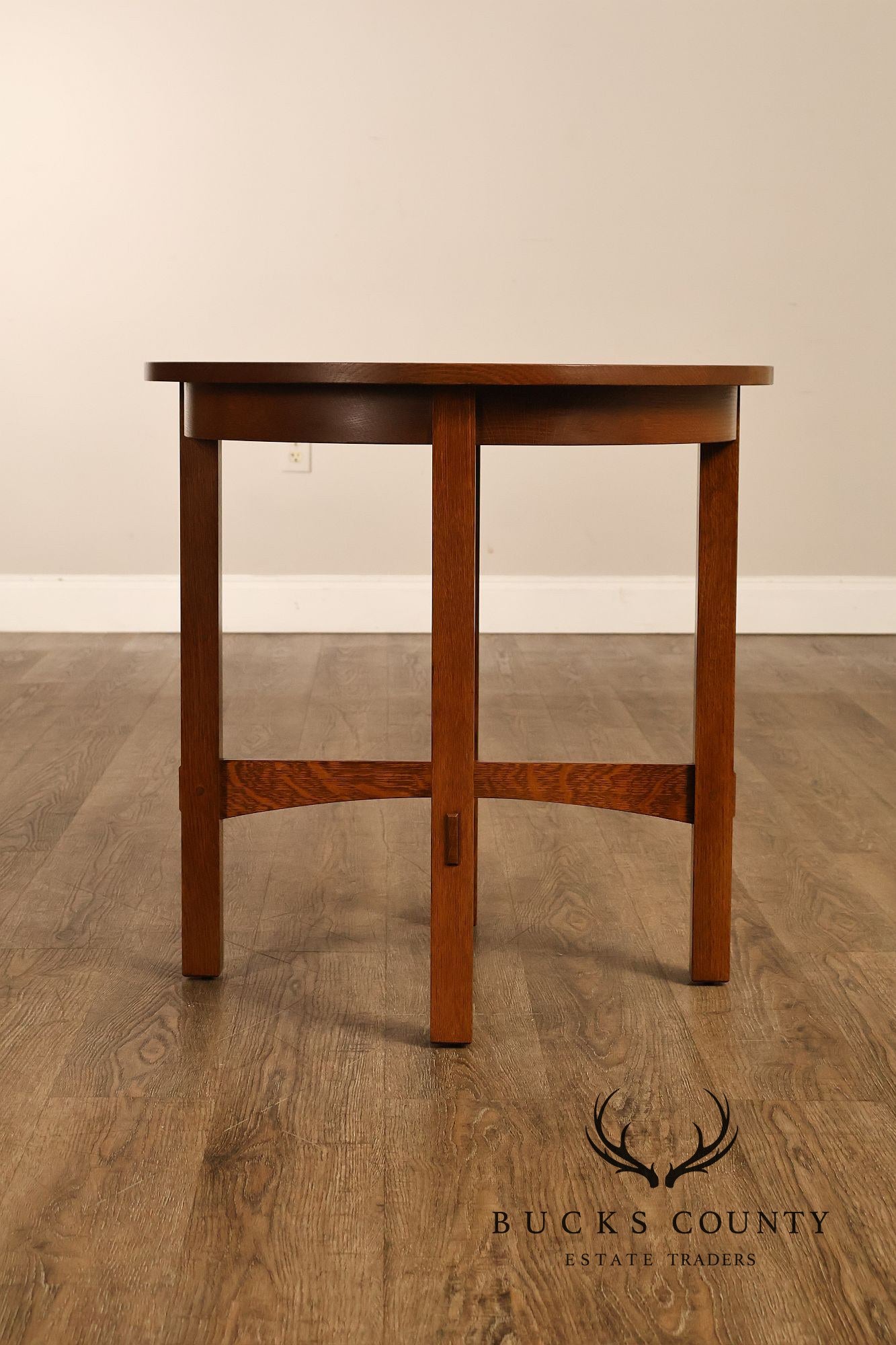 Stickley Mission Collection Oak Round Lamp Table