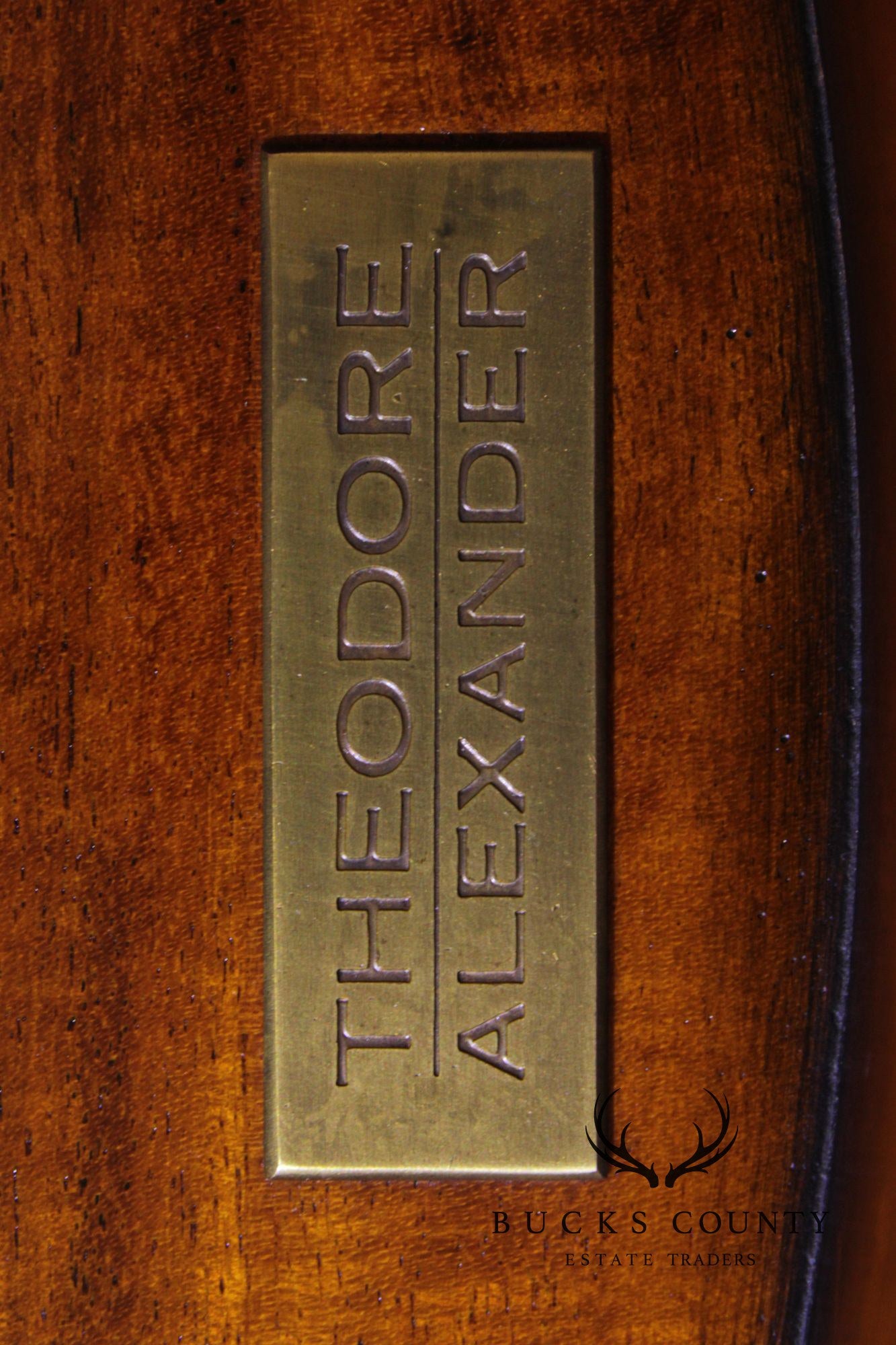 Theodore Alexander Round Two-Tier Inlaid Occasional Table