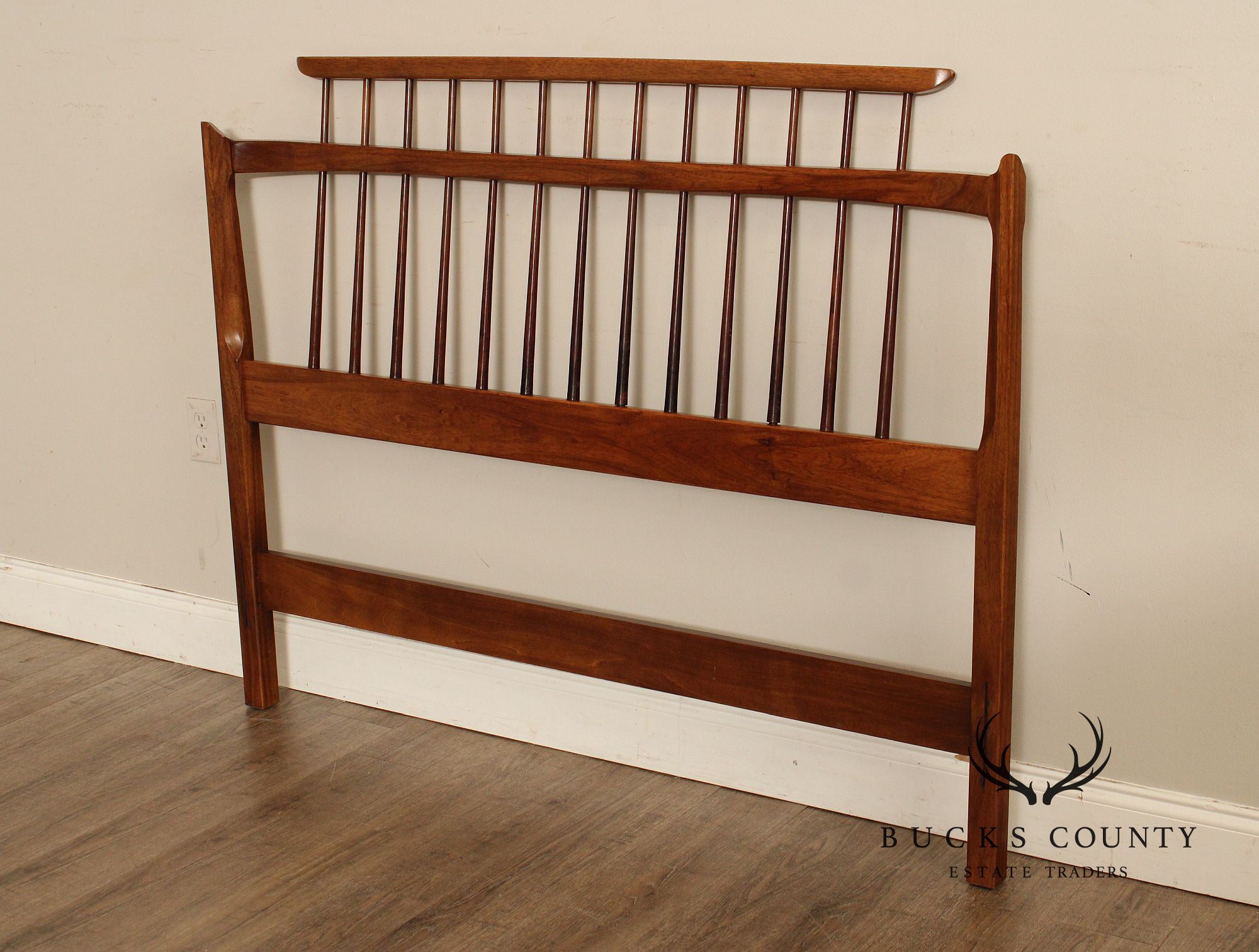 Thomasville Mid Century Modern Black Walnut Full Size Headboard