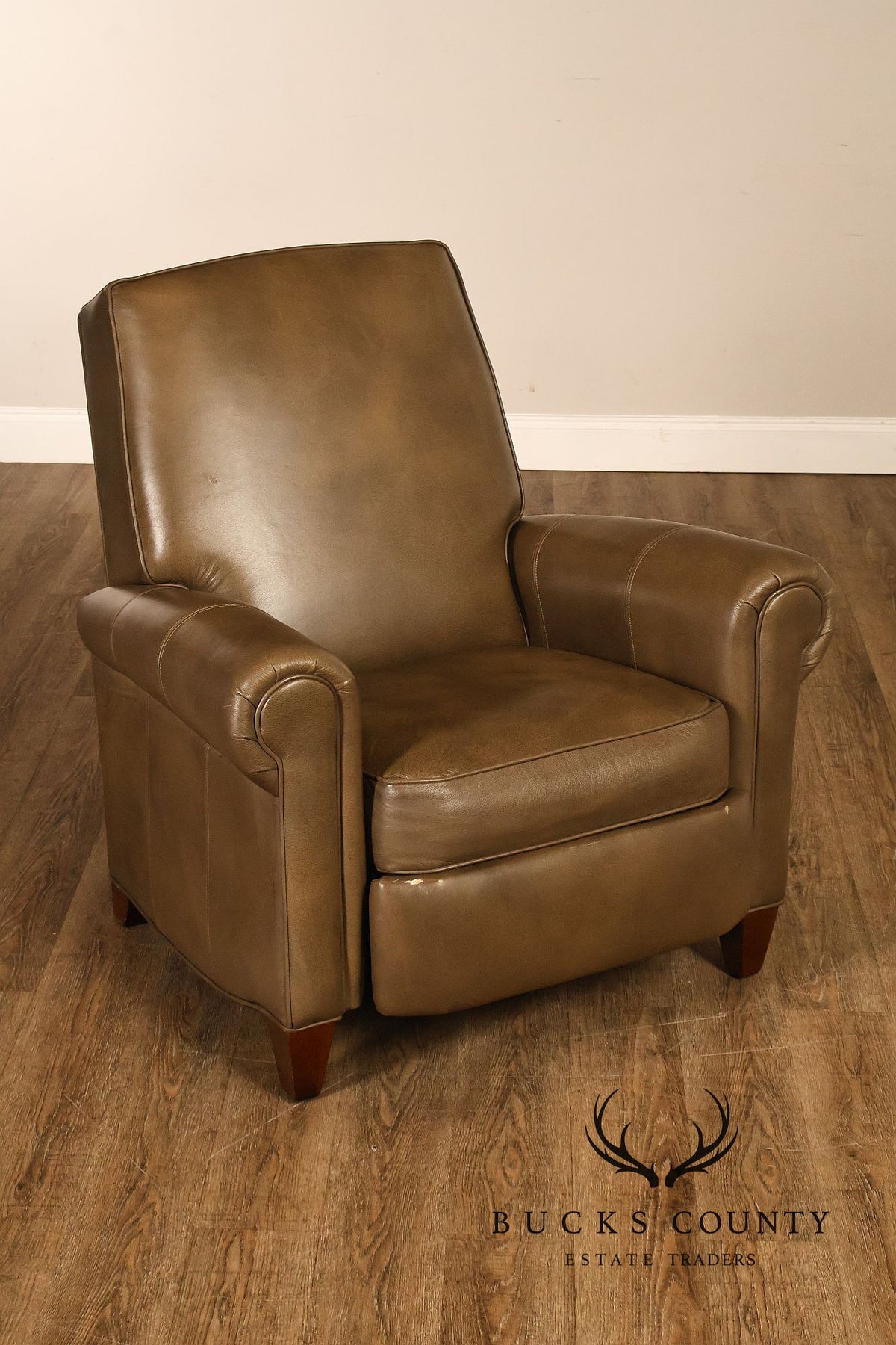 Ethan Allen Contemporary Leather Recliner Armchair