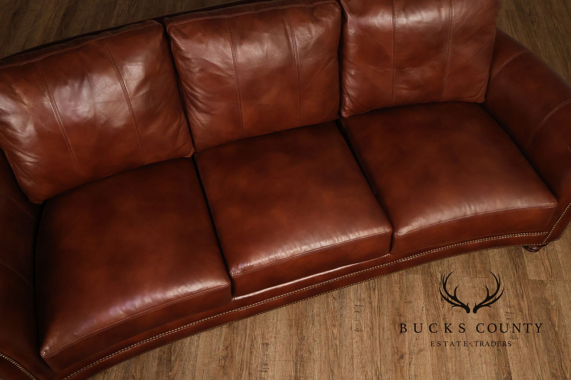 Bradington Young Richardson Stationary Leather Sofa