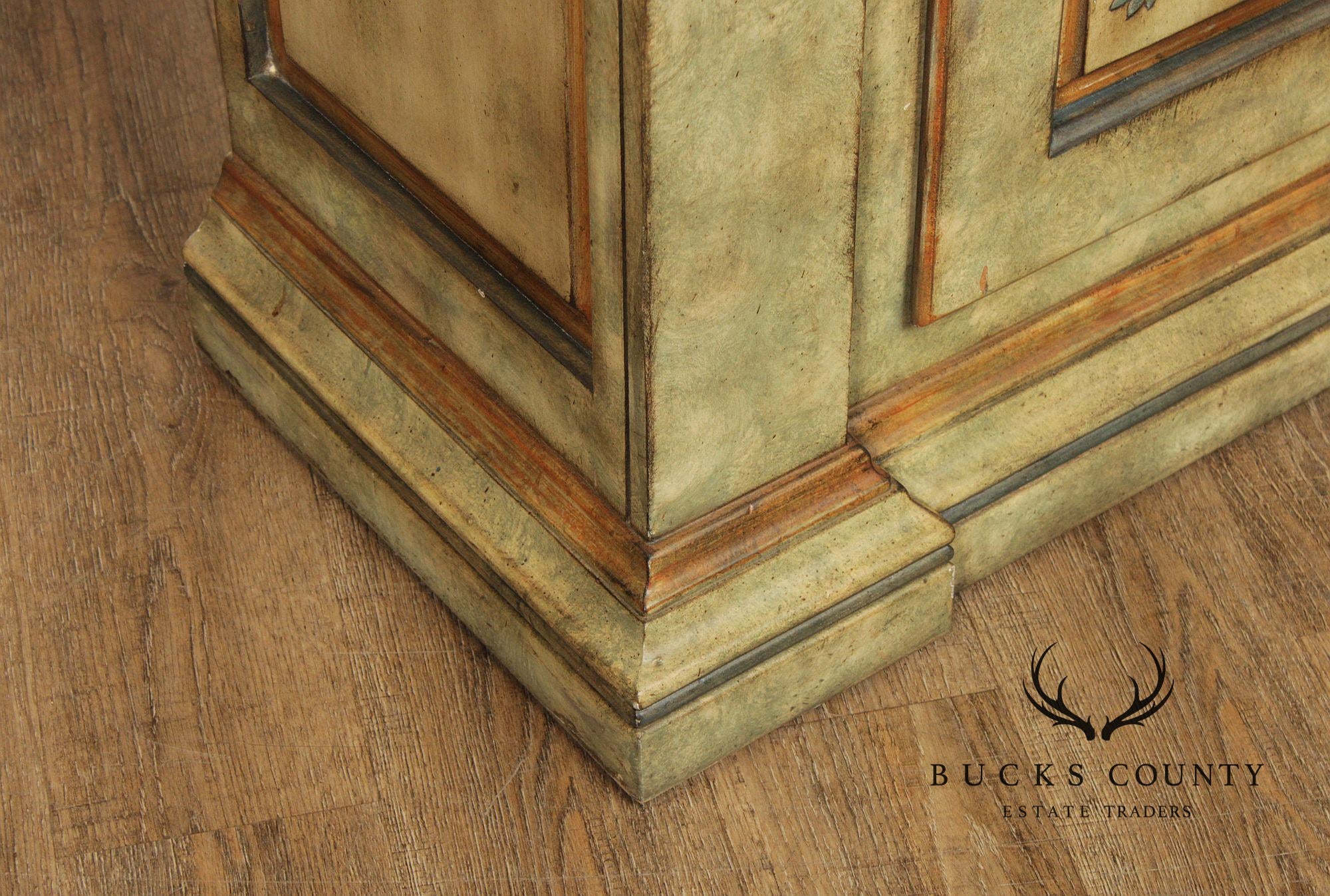 Tuscan Style Painted Two-Door Bookcase China Cabinet