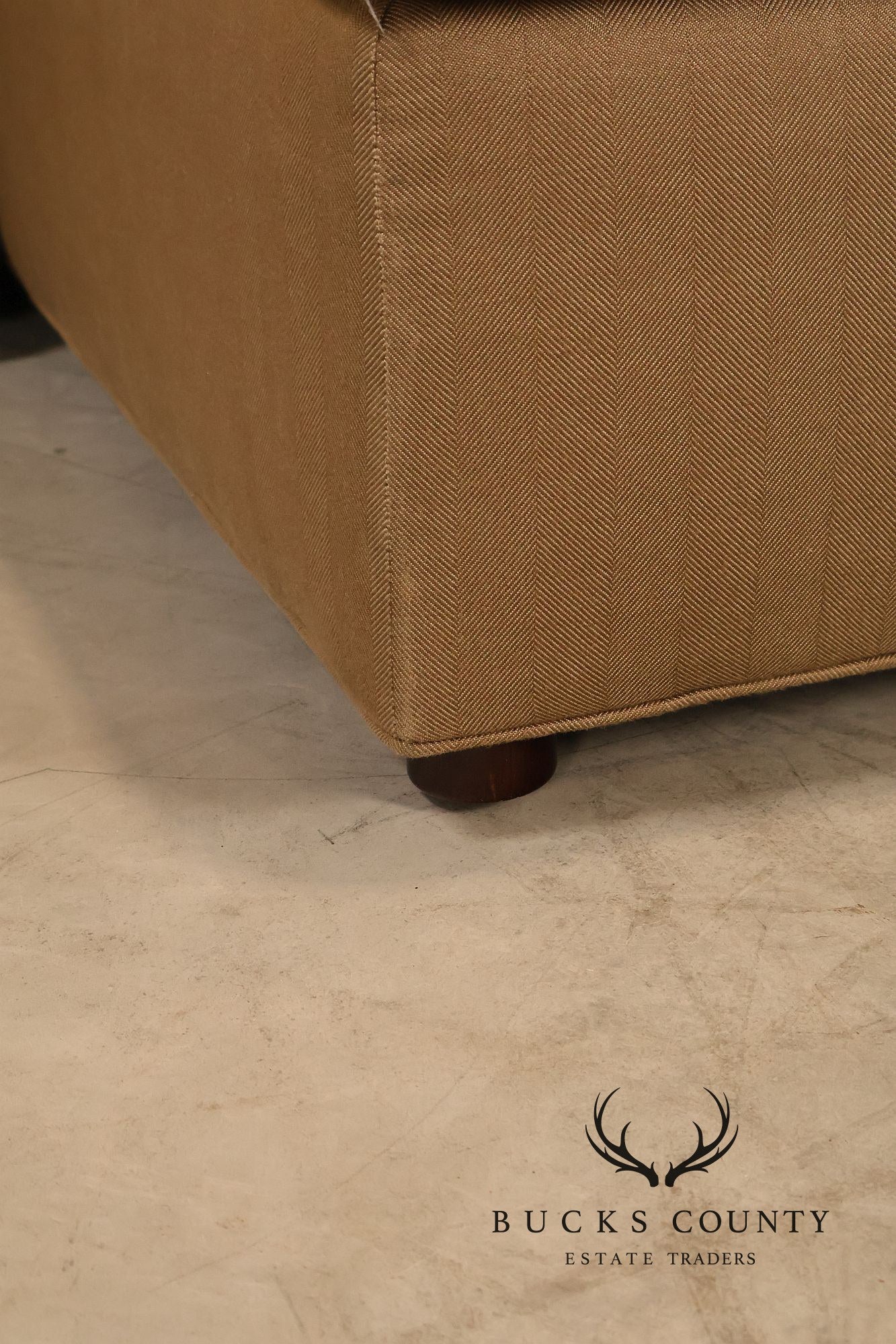 Ethan Allen Upholstered Custom Sectional Sofa With Chaise