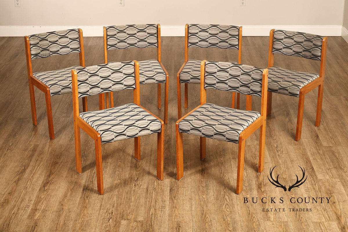 Danish Modern Niels Eilersen Teak Upholstered Dining Chairs Set Of Six