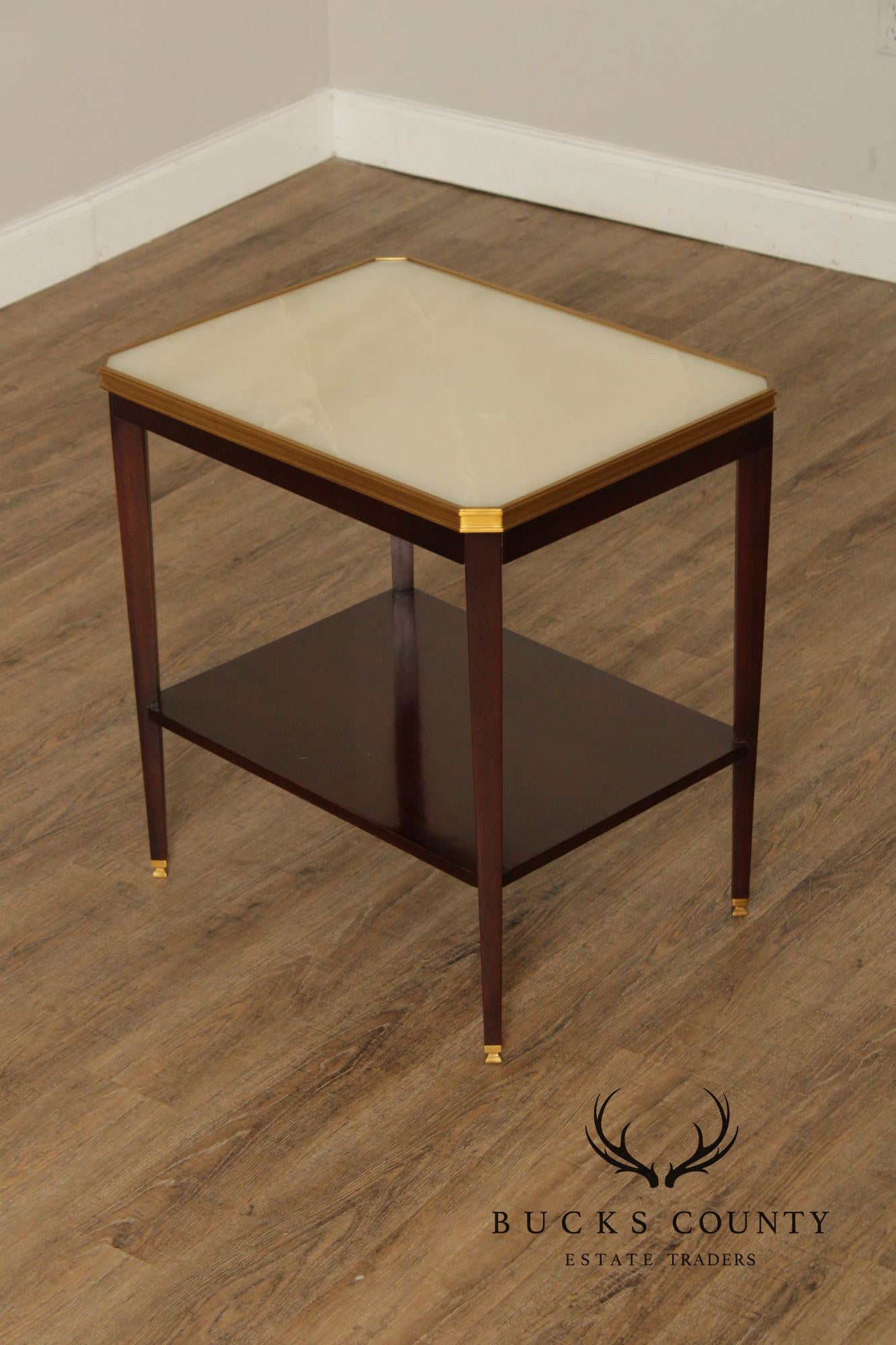Hickory Chair Onyx Top Mahogany 'Austell' Side Table