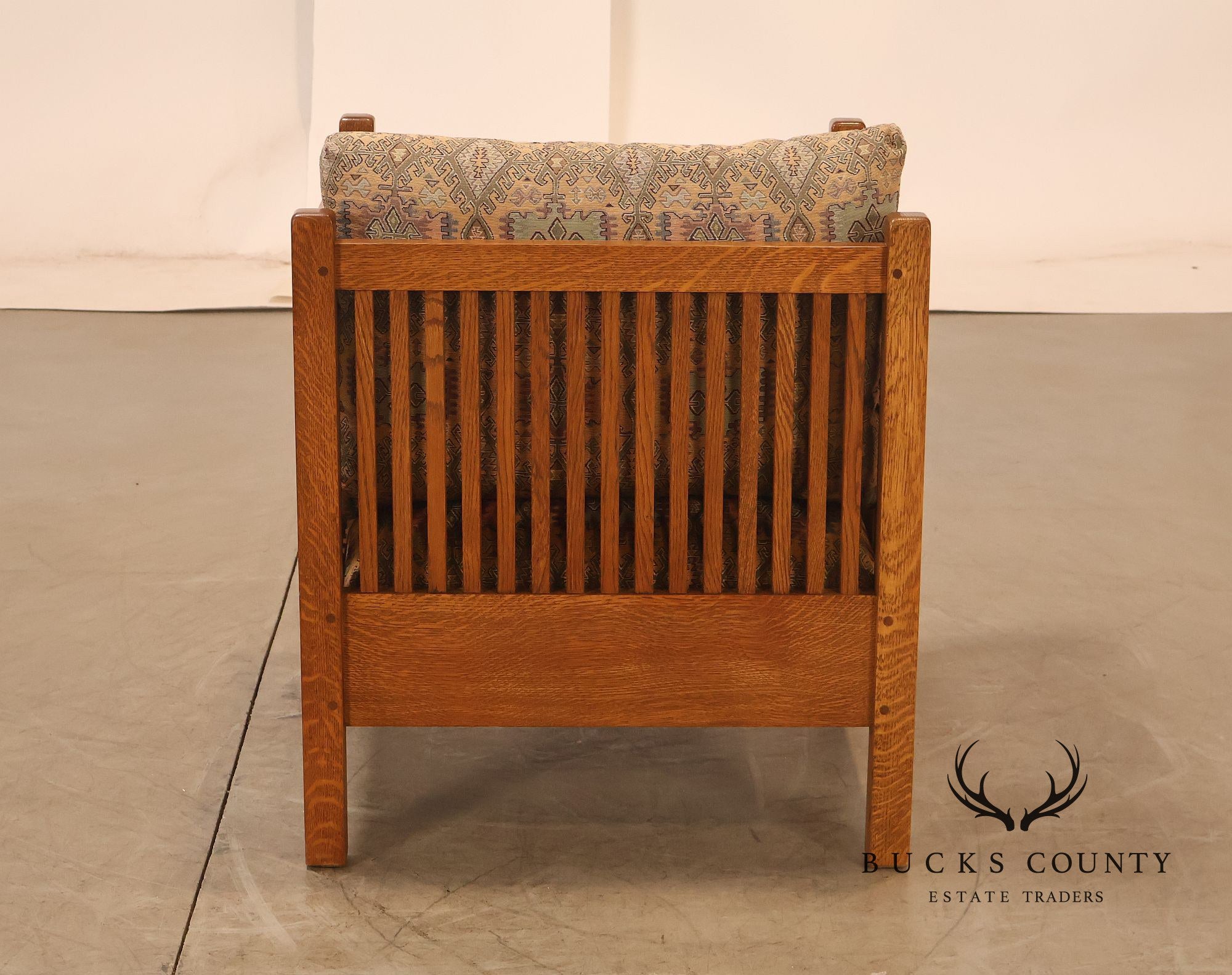 Stickley Mission Collection Oak Spindle Cube Lounge Chair