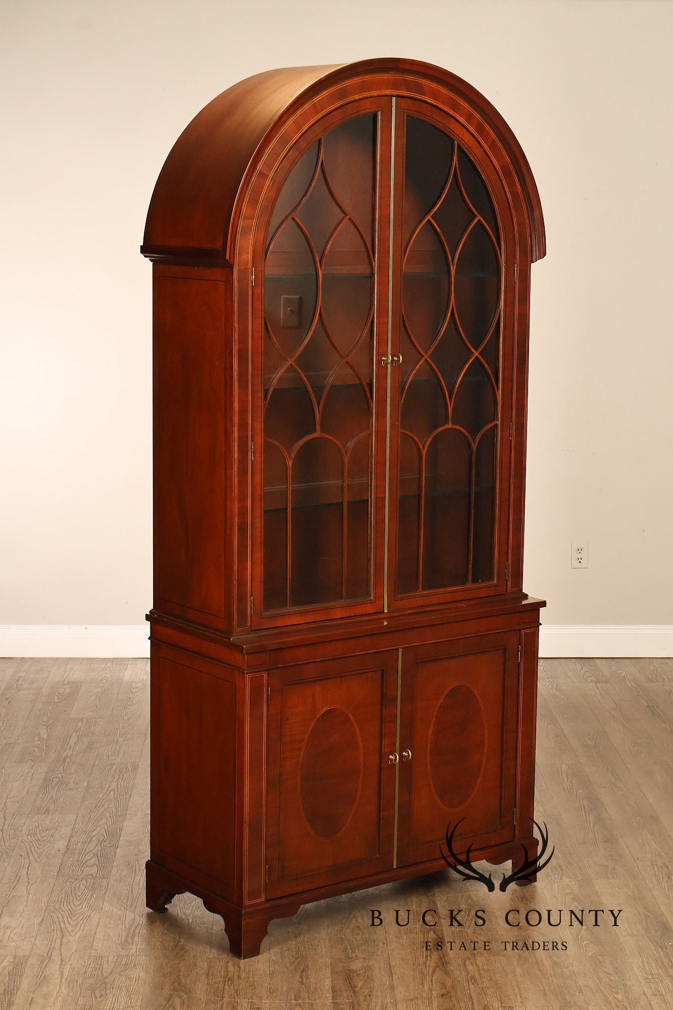 Baker Historic Charleston Museum Collection Mahogany Arch Top China Display Cabinet