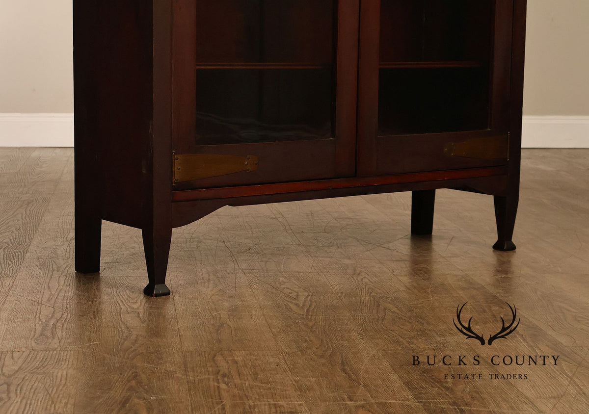 Grand Rapids Arts And Crafts Mahogany Glass Door Bookcase
