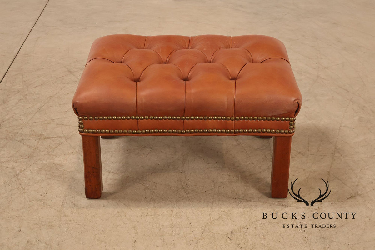 Leathercraft Tufted Leather Ottoman